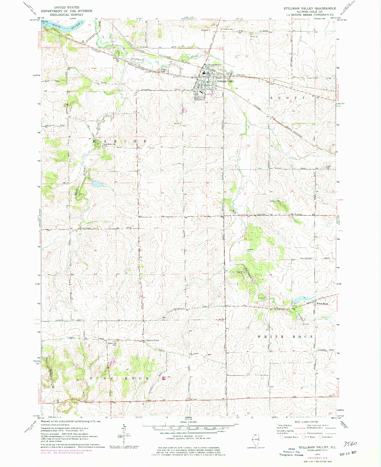 USGS 1:24000-SCALE QUADRANGLE FOR STILLMAN VALLEY, IL 1971