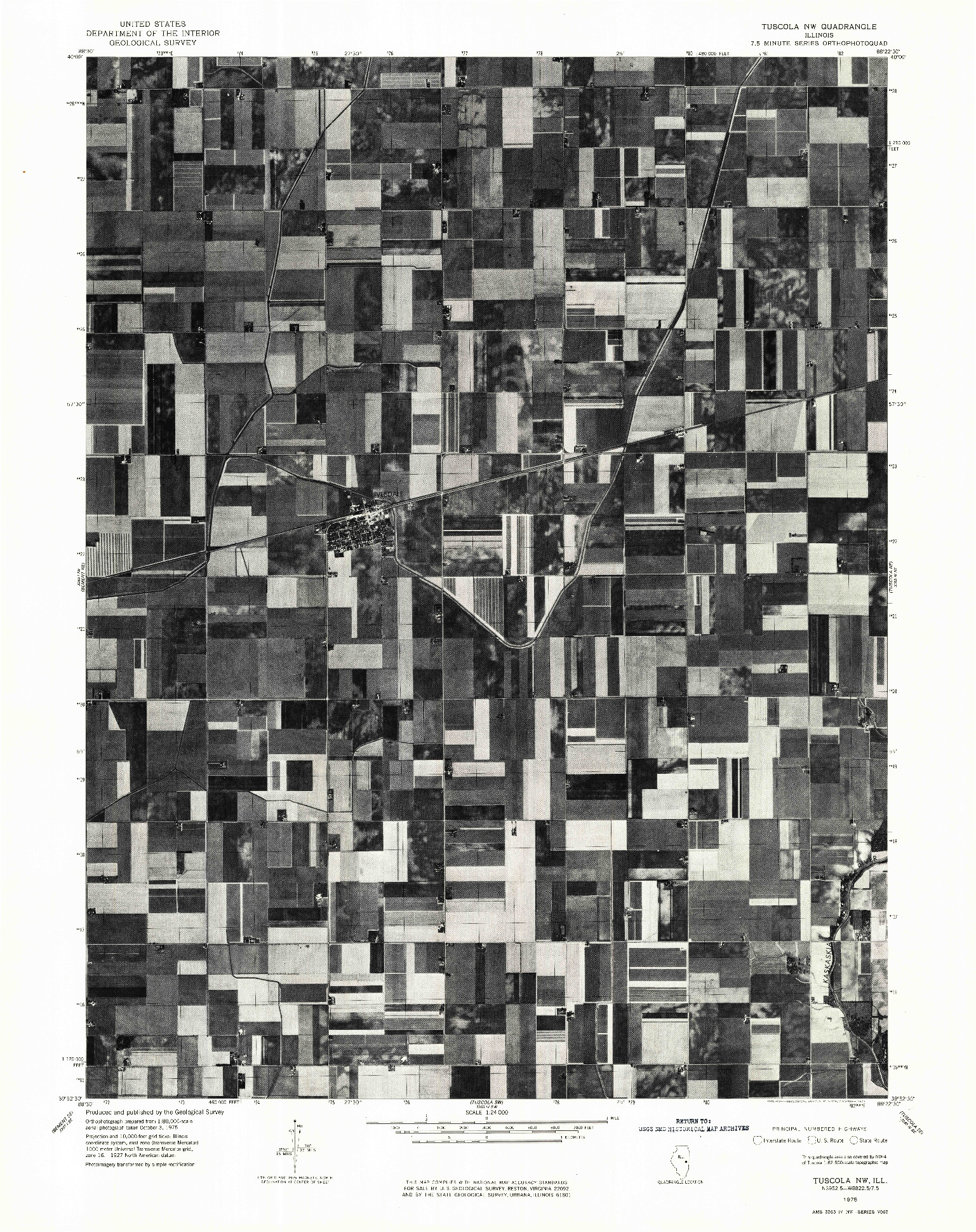 USGS 1:24000-SCALE QUADRANGLE FOR TUSCOLA NW, IL 1975