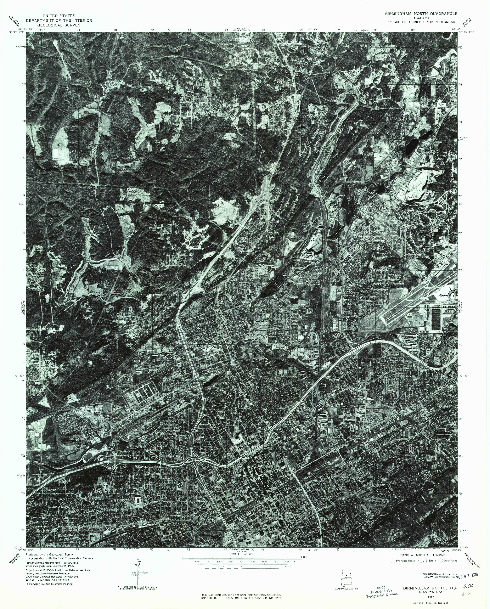 USGS 1:24000-SCALE QUADRANGLE FOR BIRMINGHAM NORTH, AL 1975
