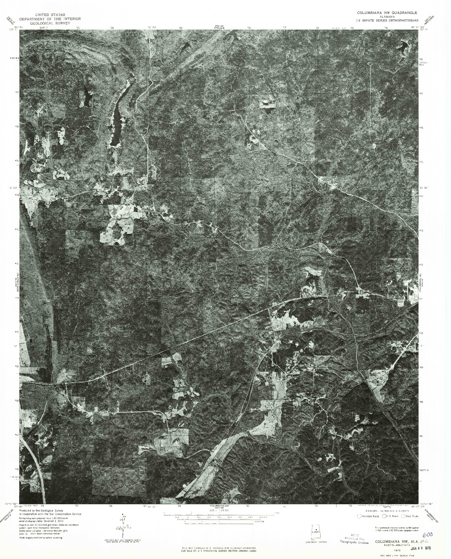 USGS 1:24000-SCALE QUADRANGLE FOR COLUMBIANA NW, AL 1975