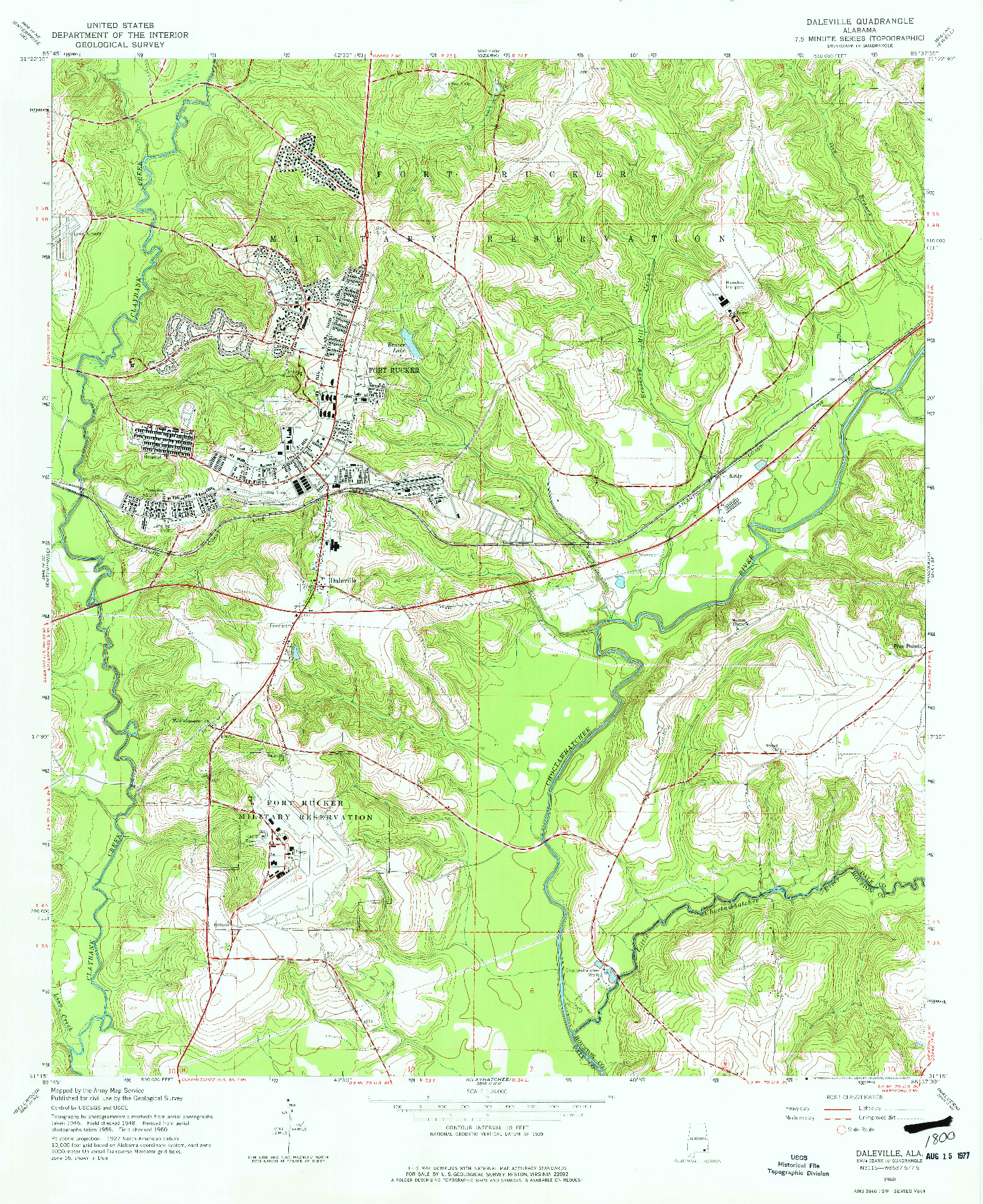 USGS 1:24000-SCALE QUADRANGLE FOR DALEVILLE, AL 1960