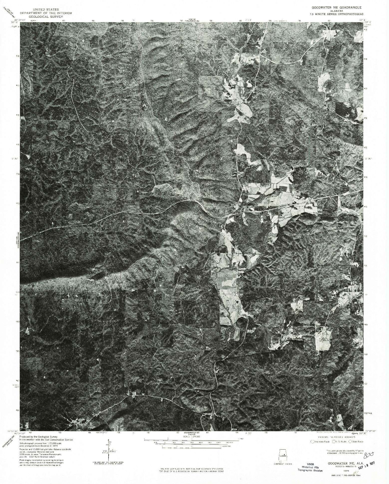 USGS 1:24000-SCALE QUADRANGLE FOR GOODWATER NE, AL 1975