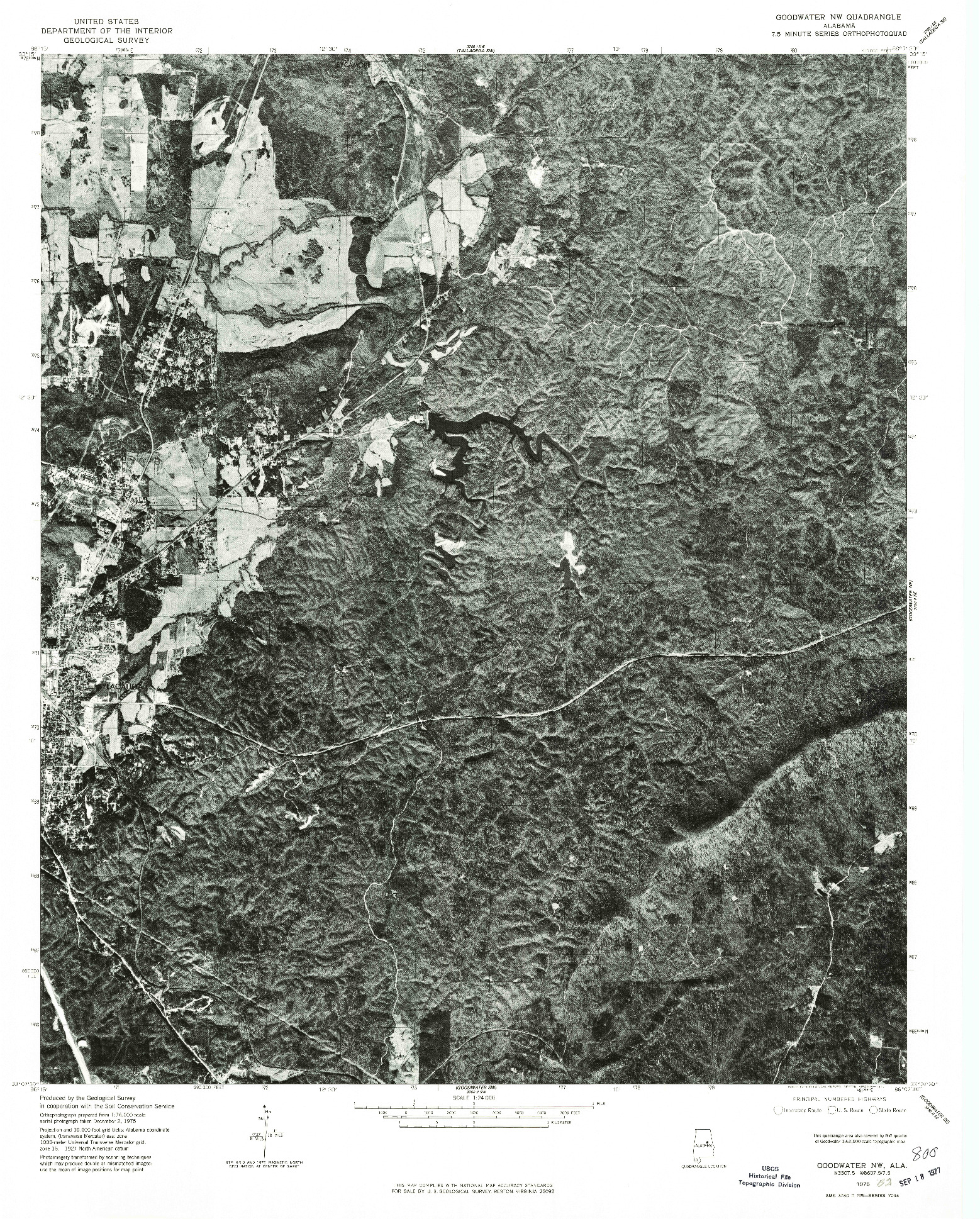 USGS 1:24000-SCALE QUADRANGLE FOR GOODWATER NW, AL 1975