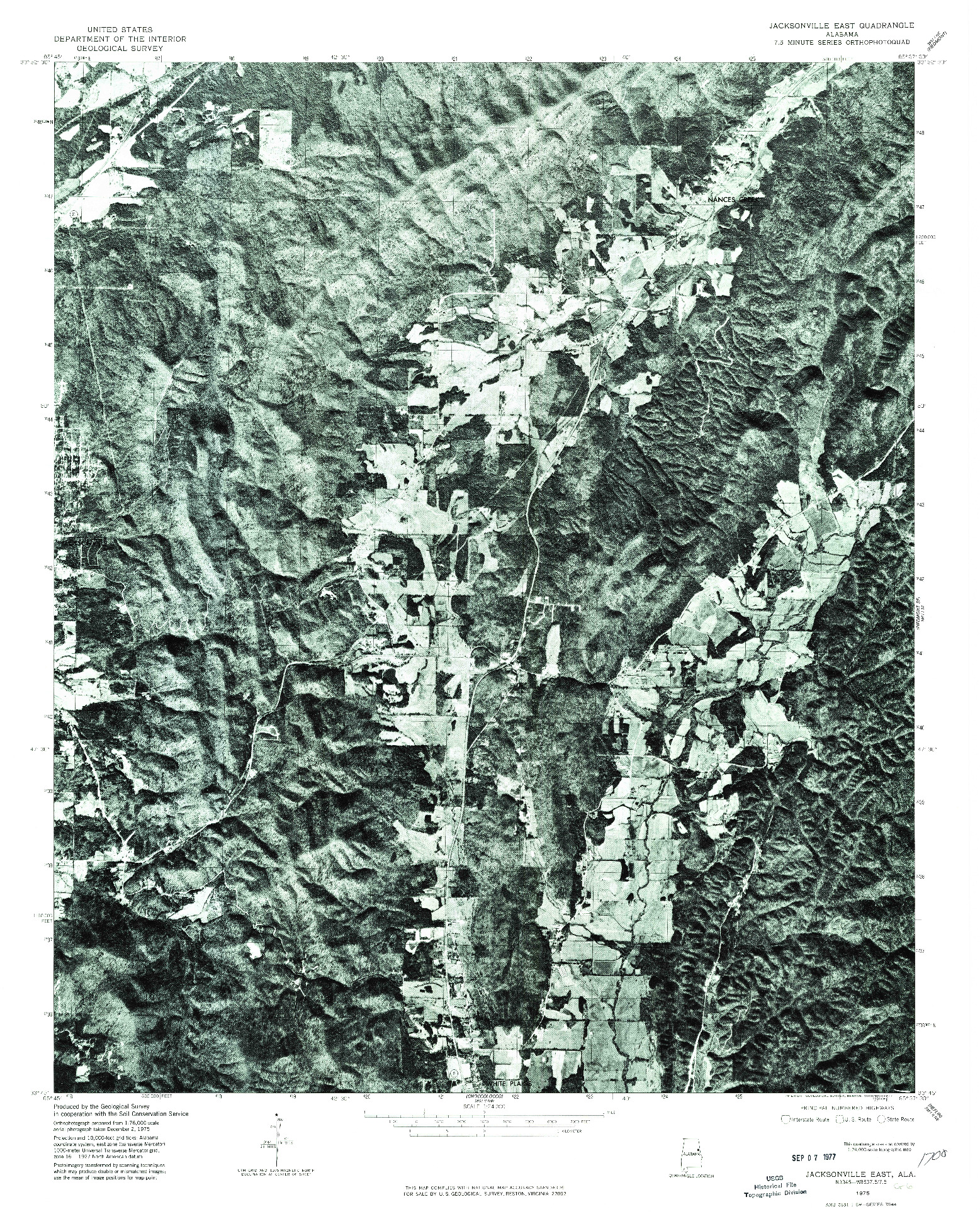 USGS 1:24000-SCALE QUADRANGLE FOR JACKSONVILLE EAST, AL 1975