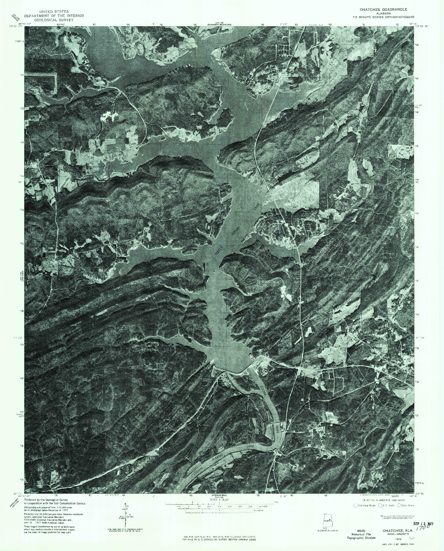 USGS 1:24000-SCALE QUADRANGLE FOR OHATCHEE, AL 1975