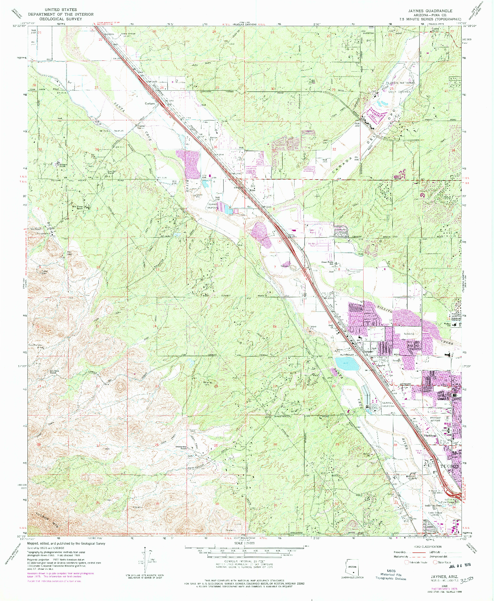 USGS 1:24000-SCALE QUADRANGLE FOR JAYNES, AZ 1968