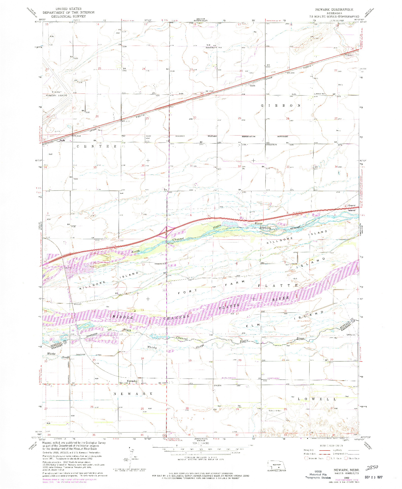 USGS 1:24000-SCALE QUADRANGLE FOR NEWARK, NE 1962