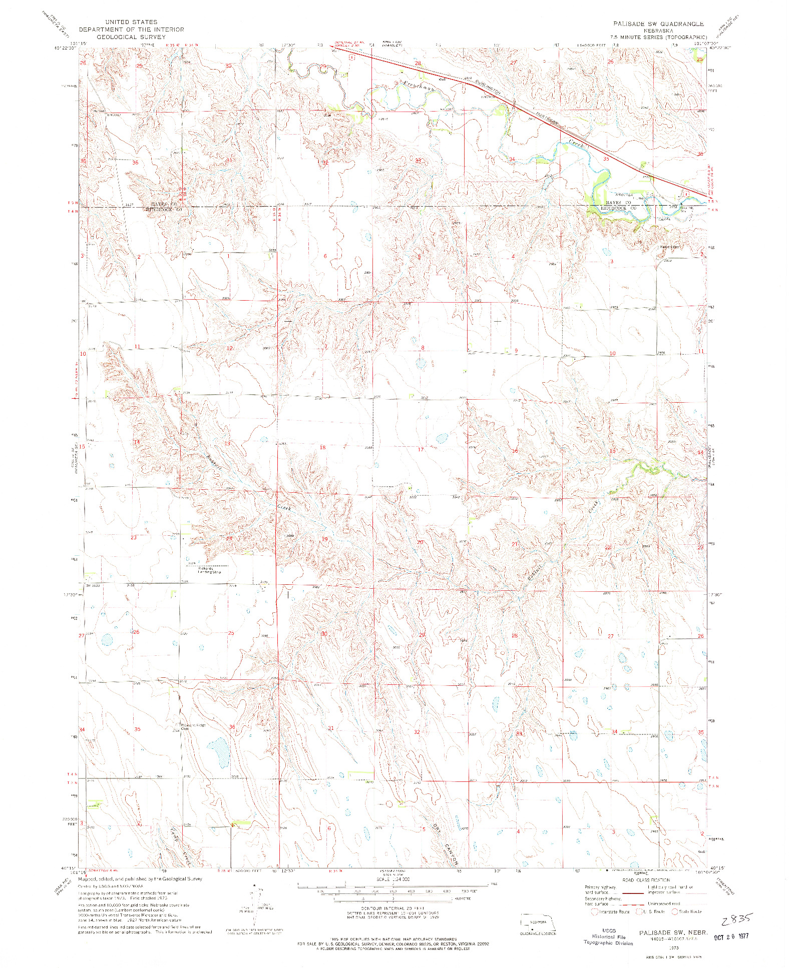 USGS 1:24000-SCALE QUADRANGLE FOR PALISADE SW, NE 1973