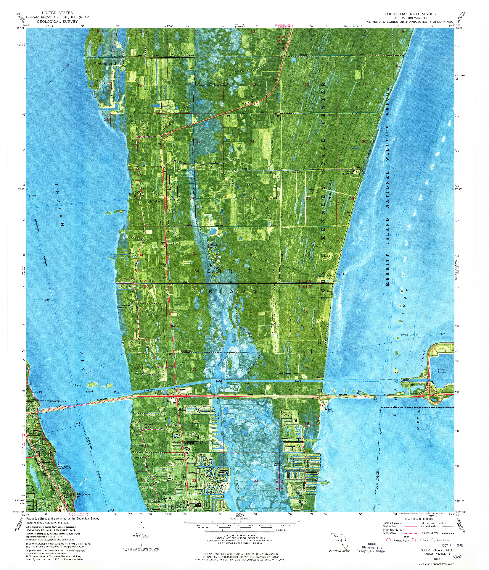 USGS 1:24000-SCALE QUADRANGLE FOR COURTENAY, FL 1976
