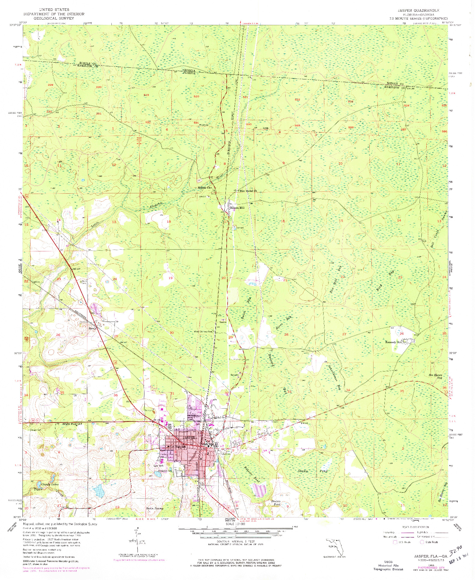 USGS 1:24000-SCALE QUADRANGLE FOR JASPER, FL 1955