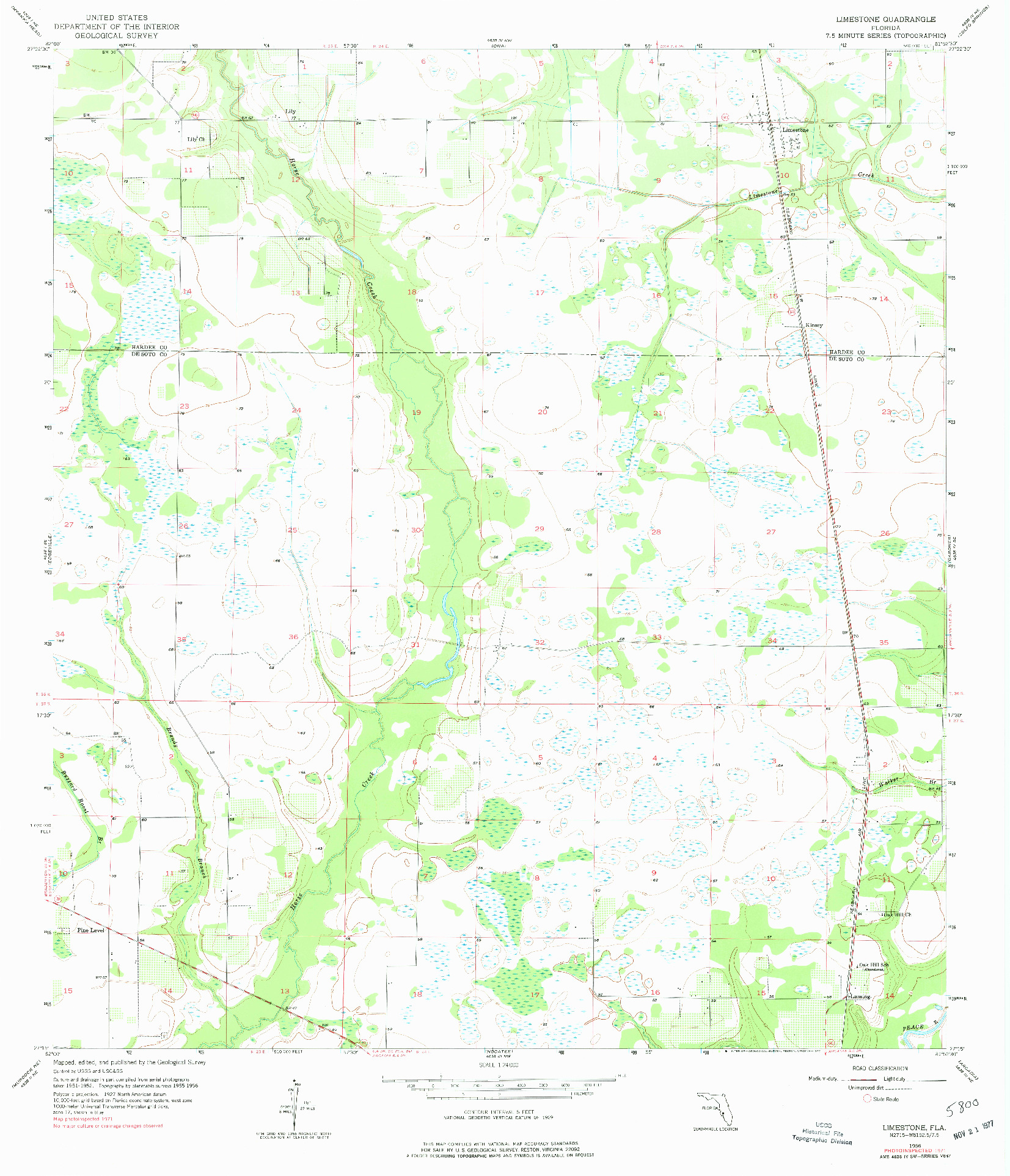 USGS 1:24000-SCALE QUADRANGLE FOR LIMESTONE, FL 1956