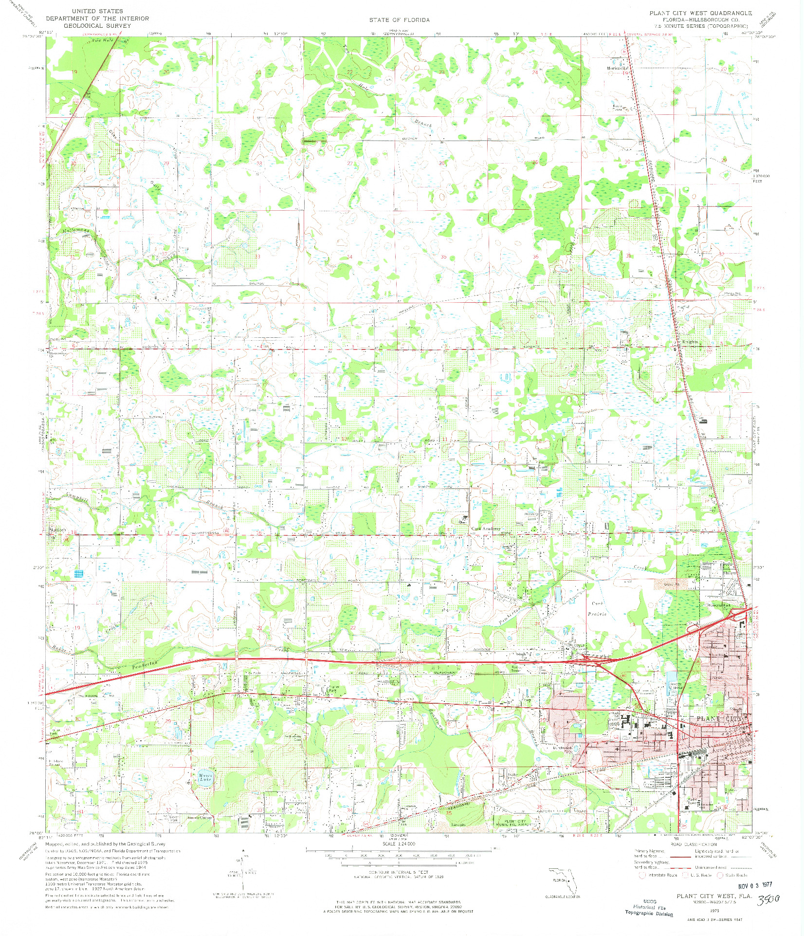 USGS 1:24000-SCALE QUADRANGLE FOR PLANT CITY WEST, FL 1975