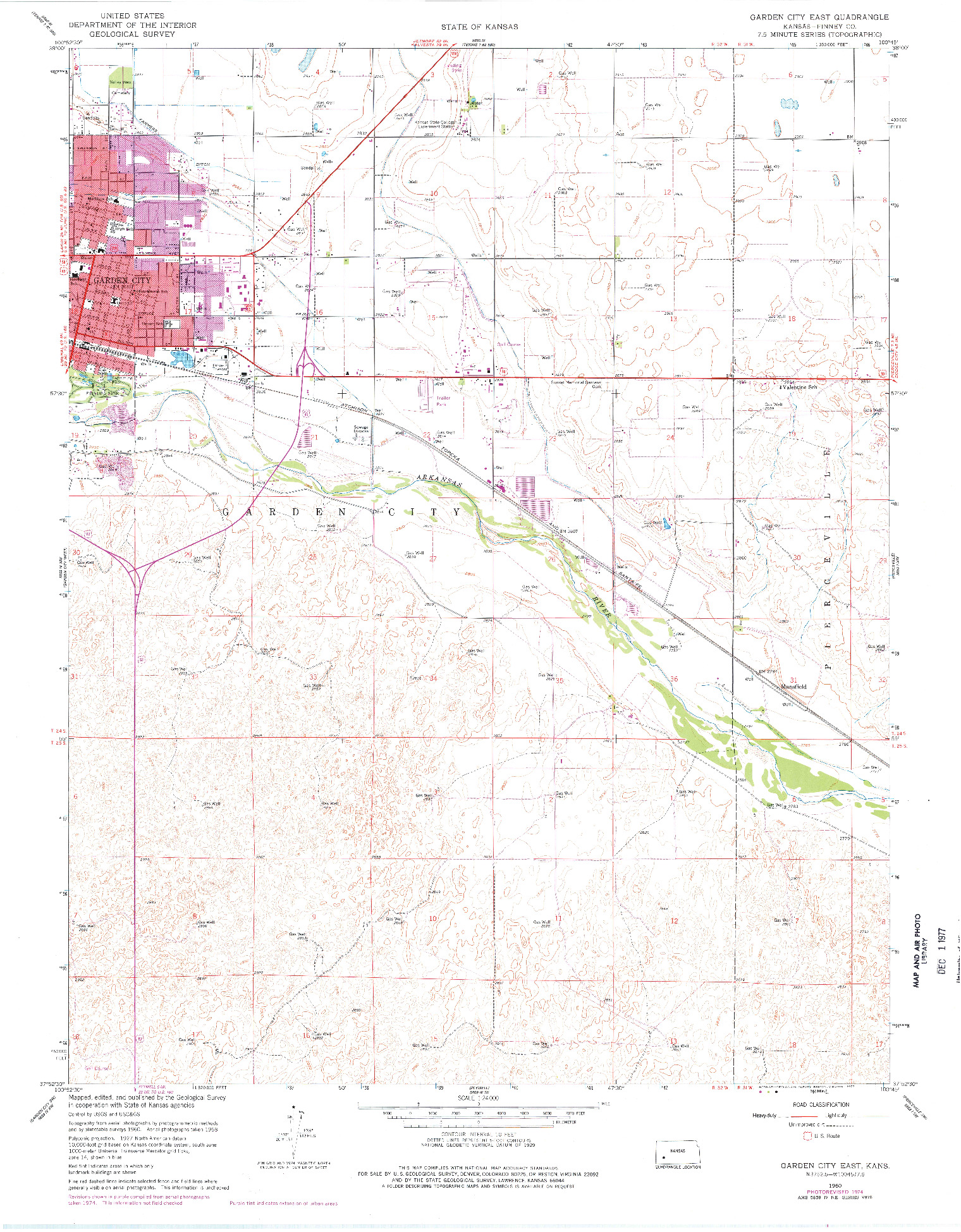 USGS 1:24000-SCALE QUADRANGLE FOR GARDEN CITY EAST, KS 1960