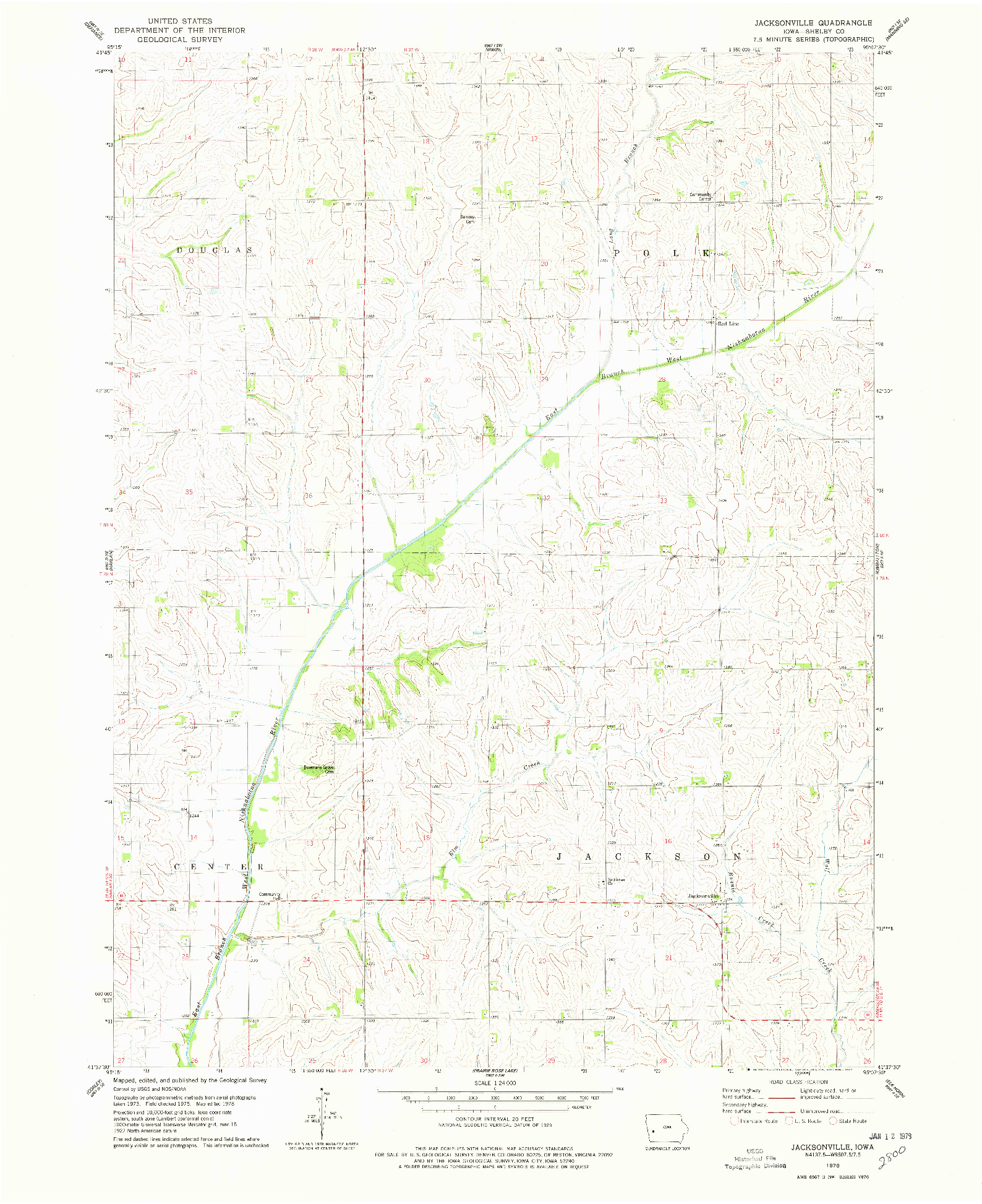 USGS 1:24000-SCALE QUADRANGLE FOR JACKSONVILLE, IA 1978