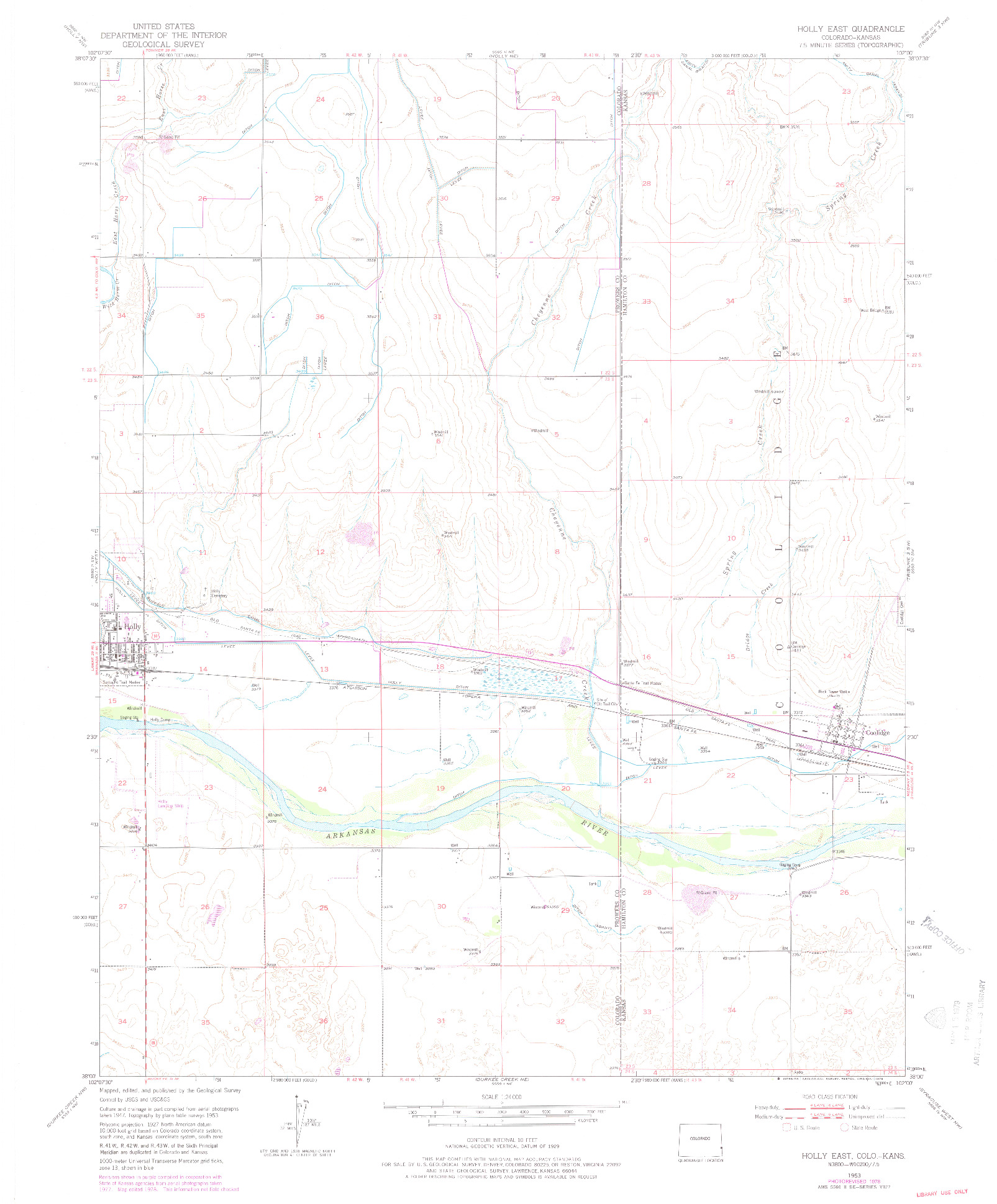 USGS 1:24000-SCALE QUADRANGLE FOR HOLLY EAST, CO 1953