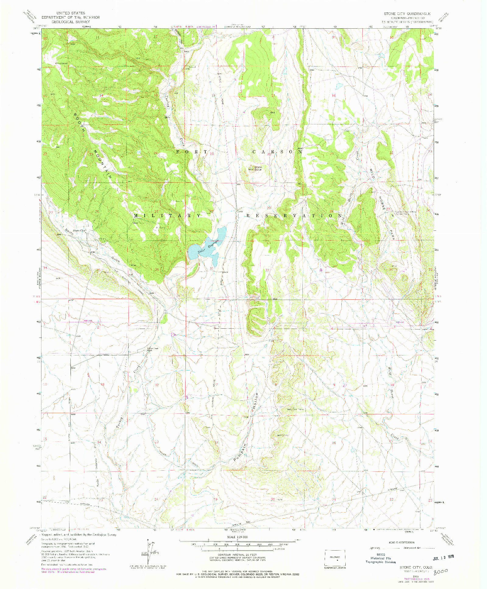 USGS 1:24000-SCALE QUADRANGLE FOR STONE CITY, CO 1963