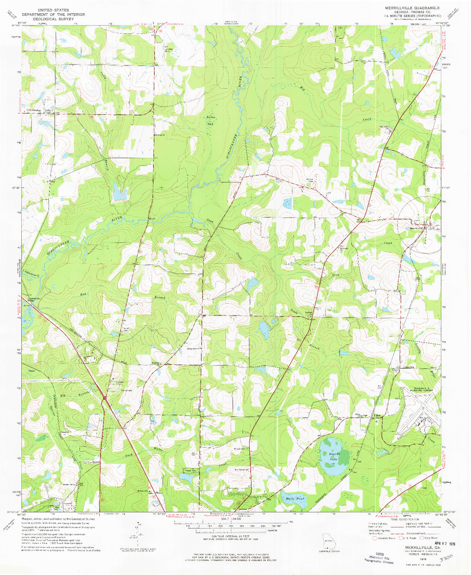 USGS 1:24000-SCALE QUADRANGLE FOR MERRILLVILLE, GA 1978