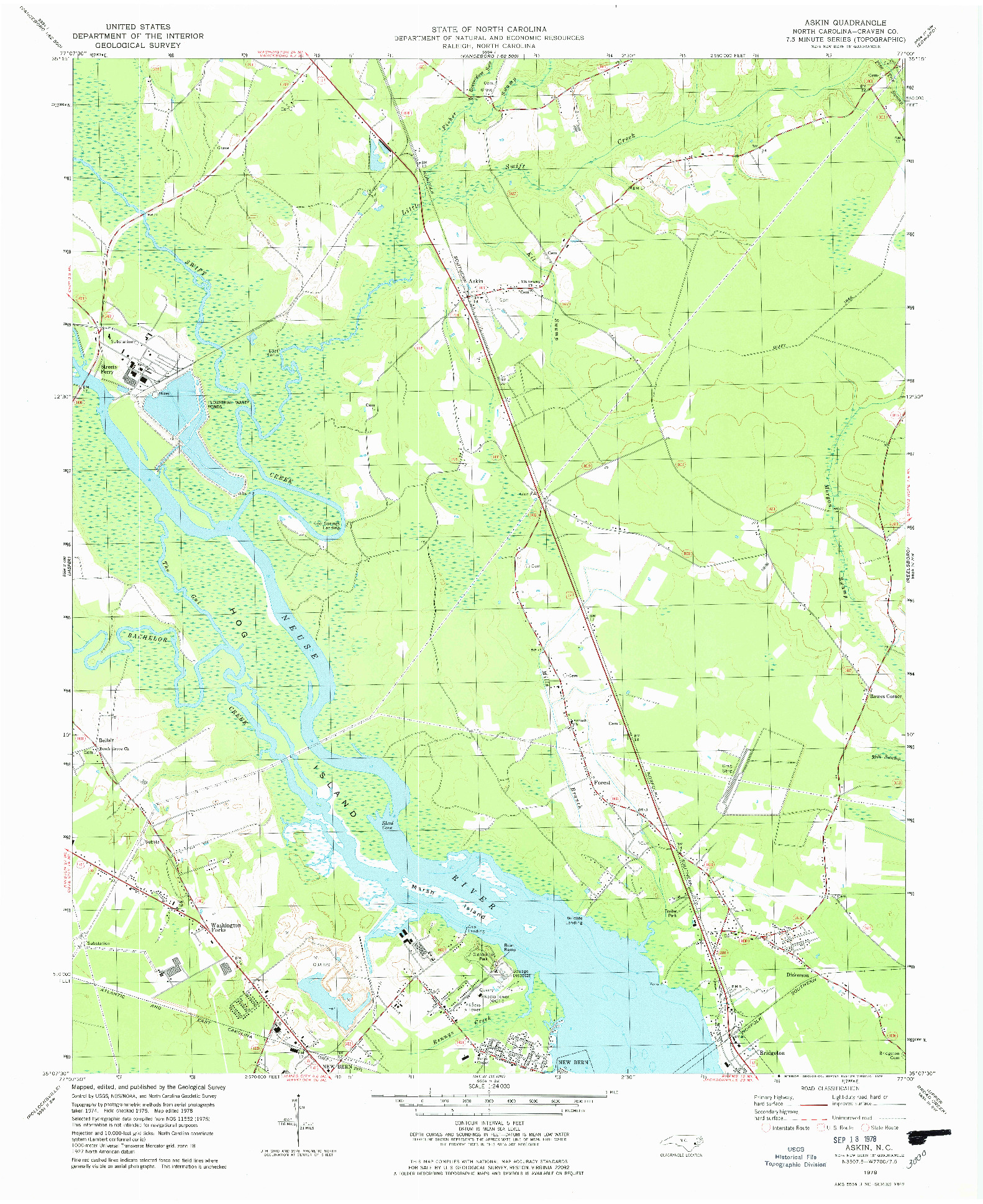 USGS 1:24000-SCALE QUADRANGLE FOR ASKIN, NC 1978