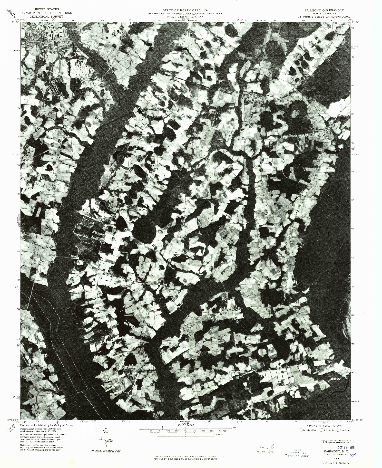 USGS 1:24000-SCALE QUADRANGLE FOR FAIRMONT, NC 1976