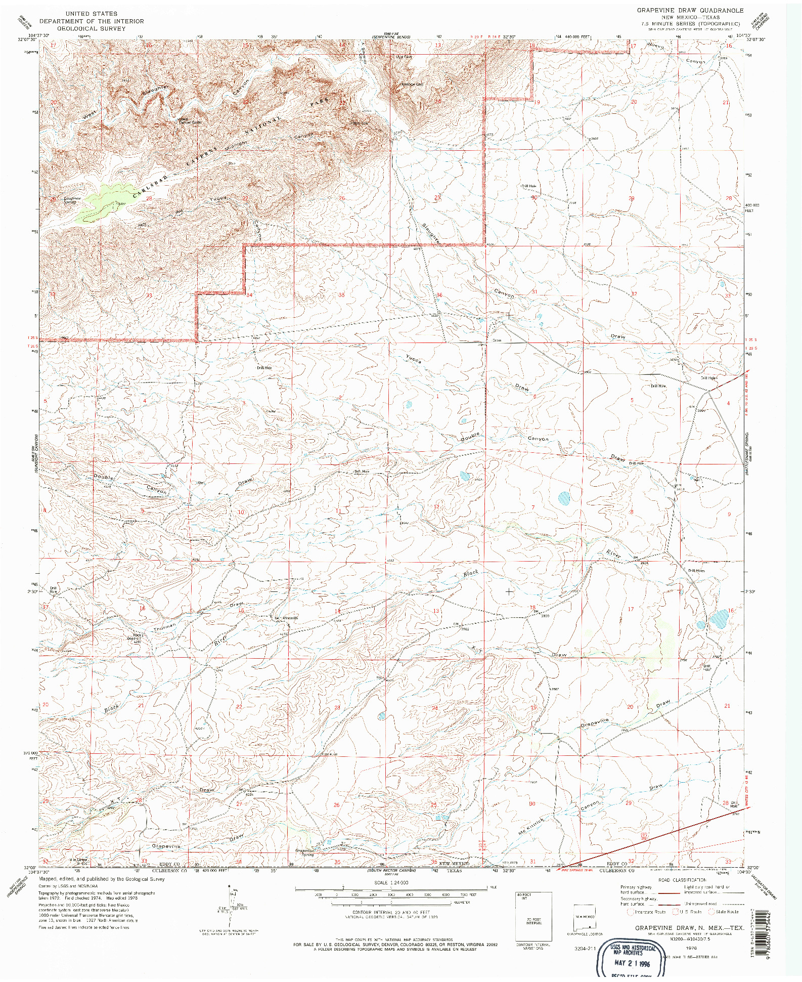 USGS 1:24000-SCALE QUADRANGLE FOR GRAPEVINE DRAW, NM 1978