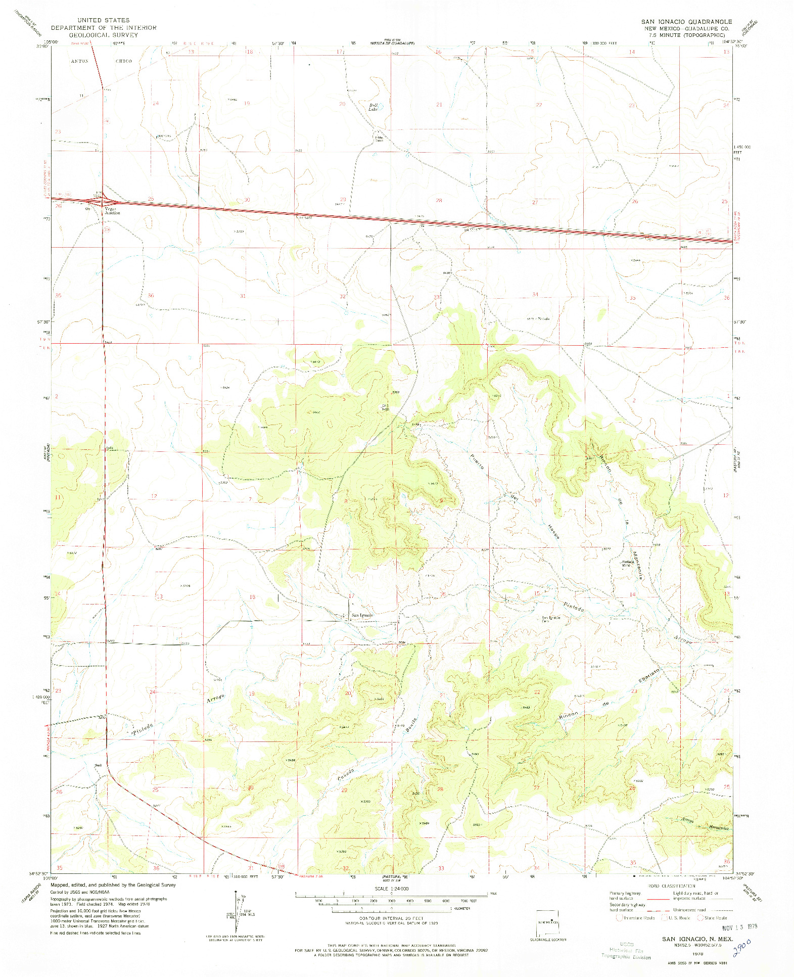 USGS 1:24000-SCALE QUADRANGLE FOR SAN IGNACIO, NM 1978