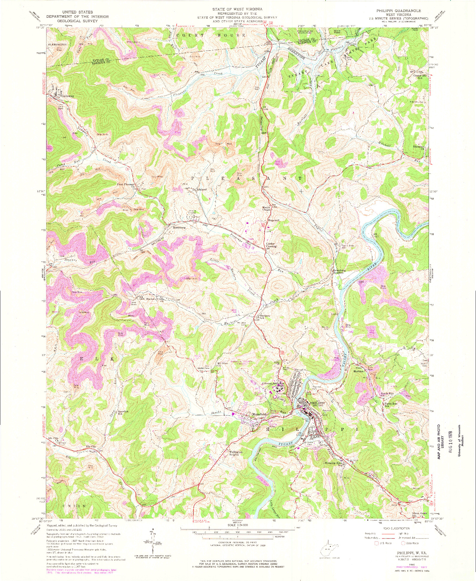 USGS 1:24000-SCALE QUADRANGLE FOR PHILIPPI, WV 1960