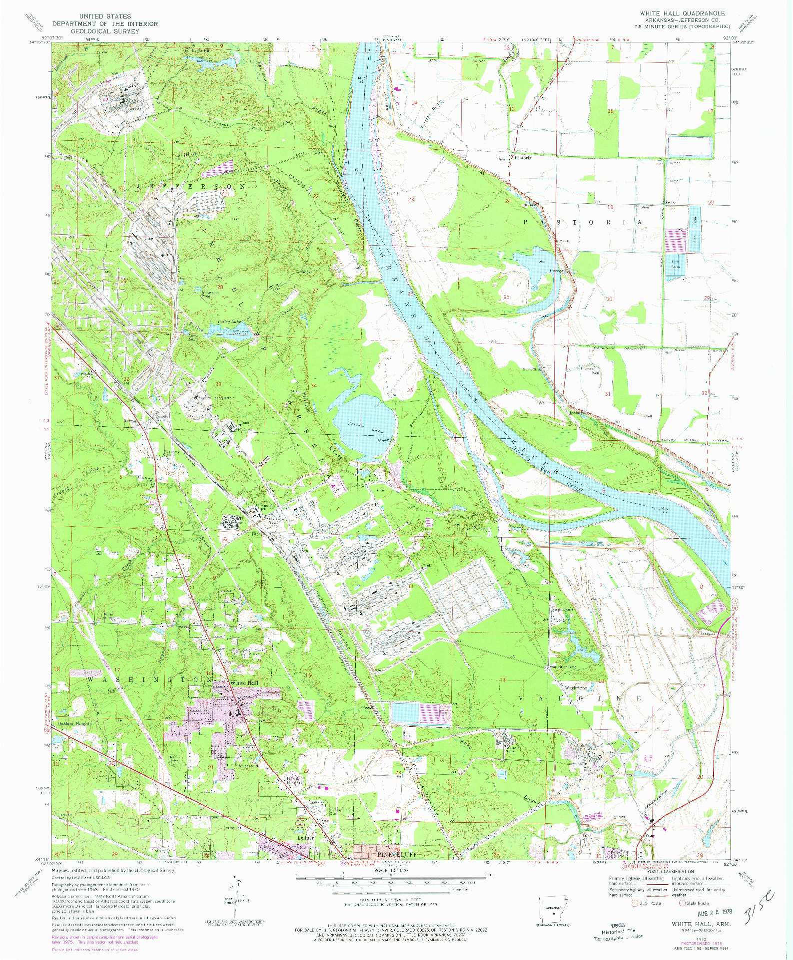 USGS 1:24000-SCALE QUADRANGLE FOR WHITE HALL, AR 1970