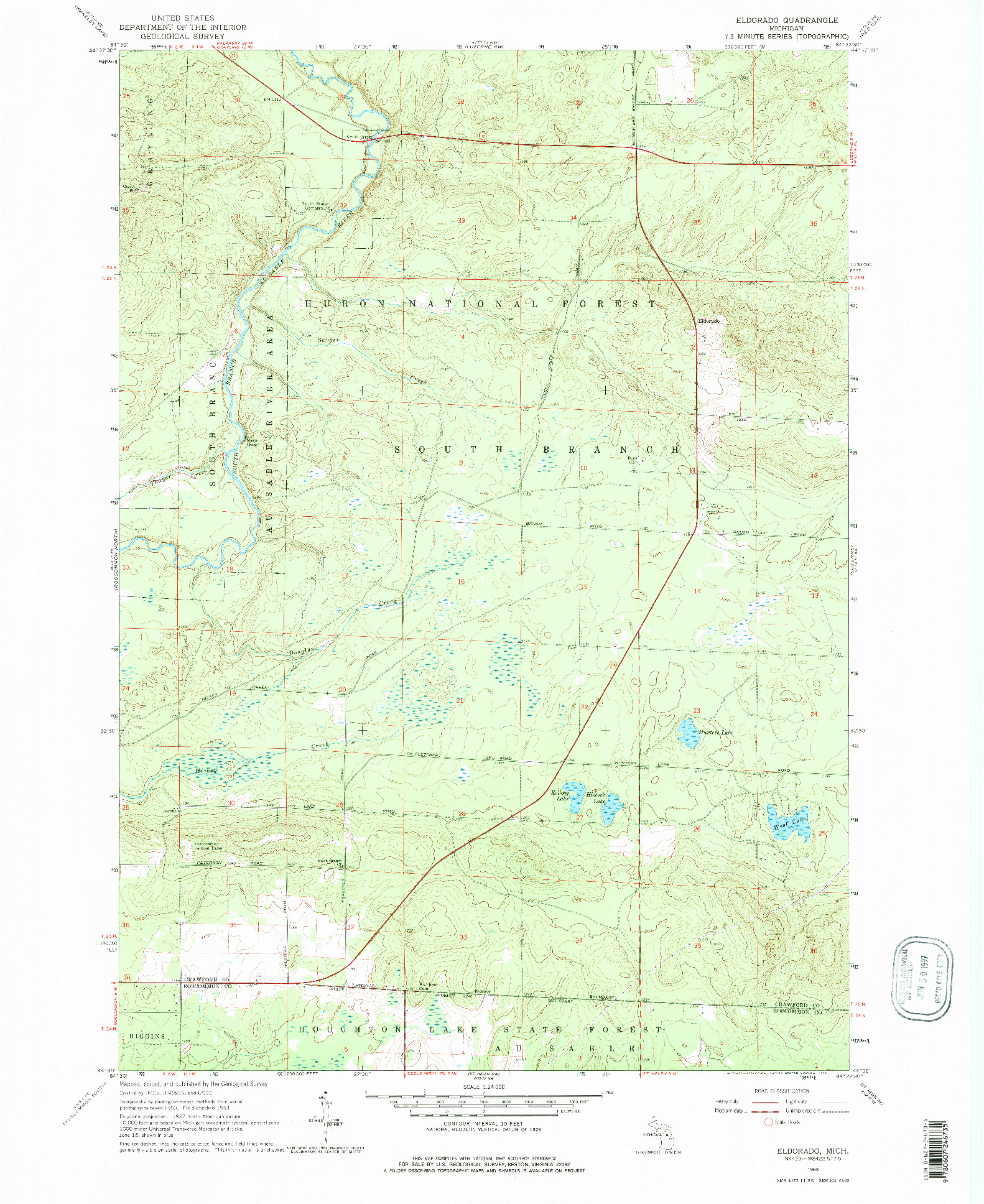 USGS 1:24000-SCALE QUADRANGLE FOR ELDORADO, MI 1963