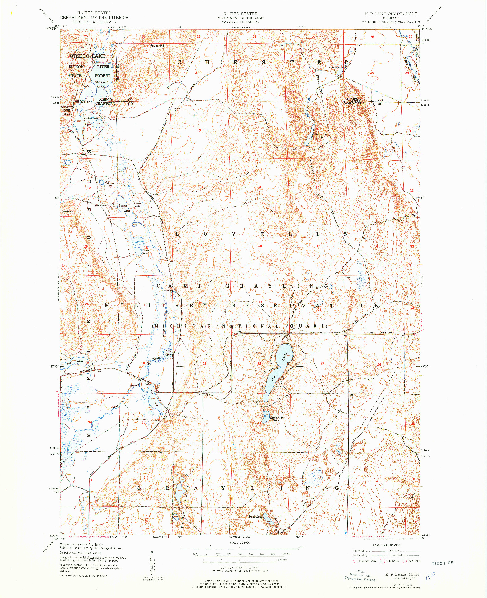 USGS 1:24000-SCALE QUADRANGLE FOR K P LAKE, MI 1951