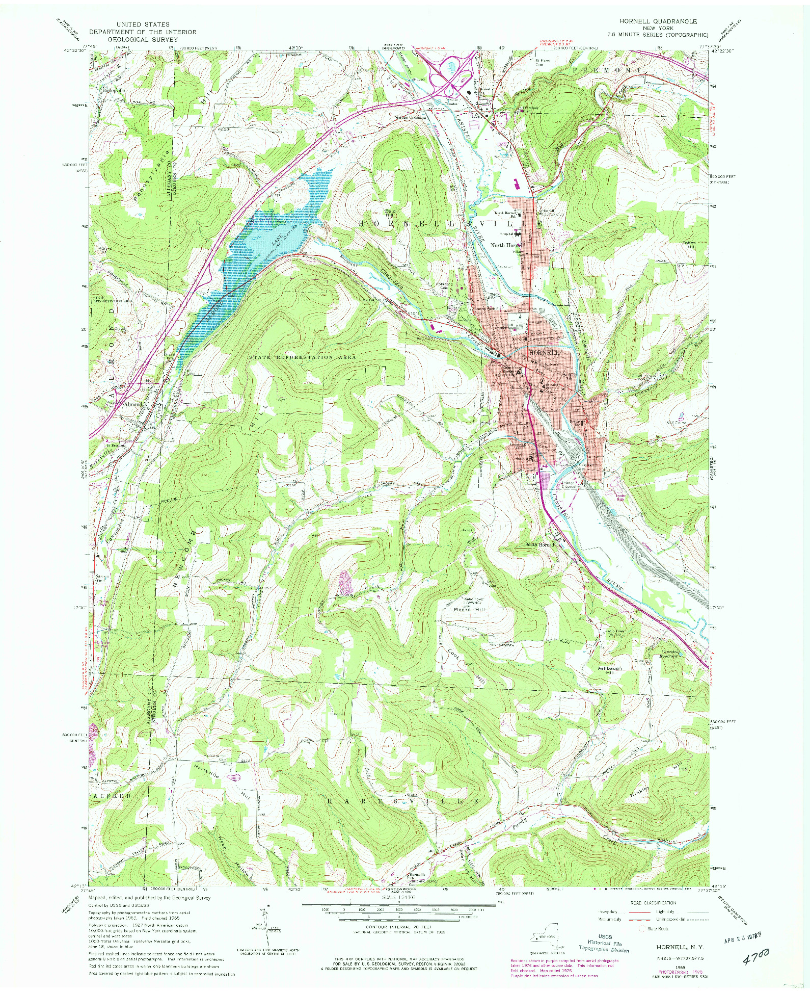 USGS 1:24000-SCALE QUADRANGLE FOR HORNELL, NY 1978