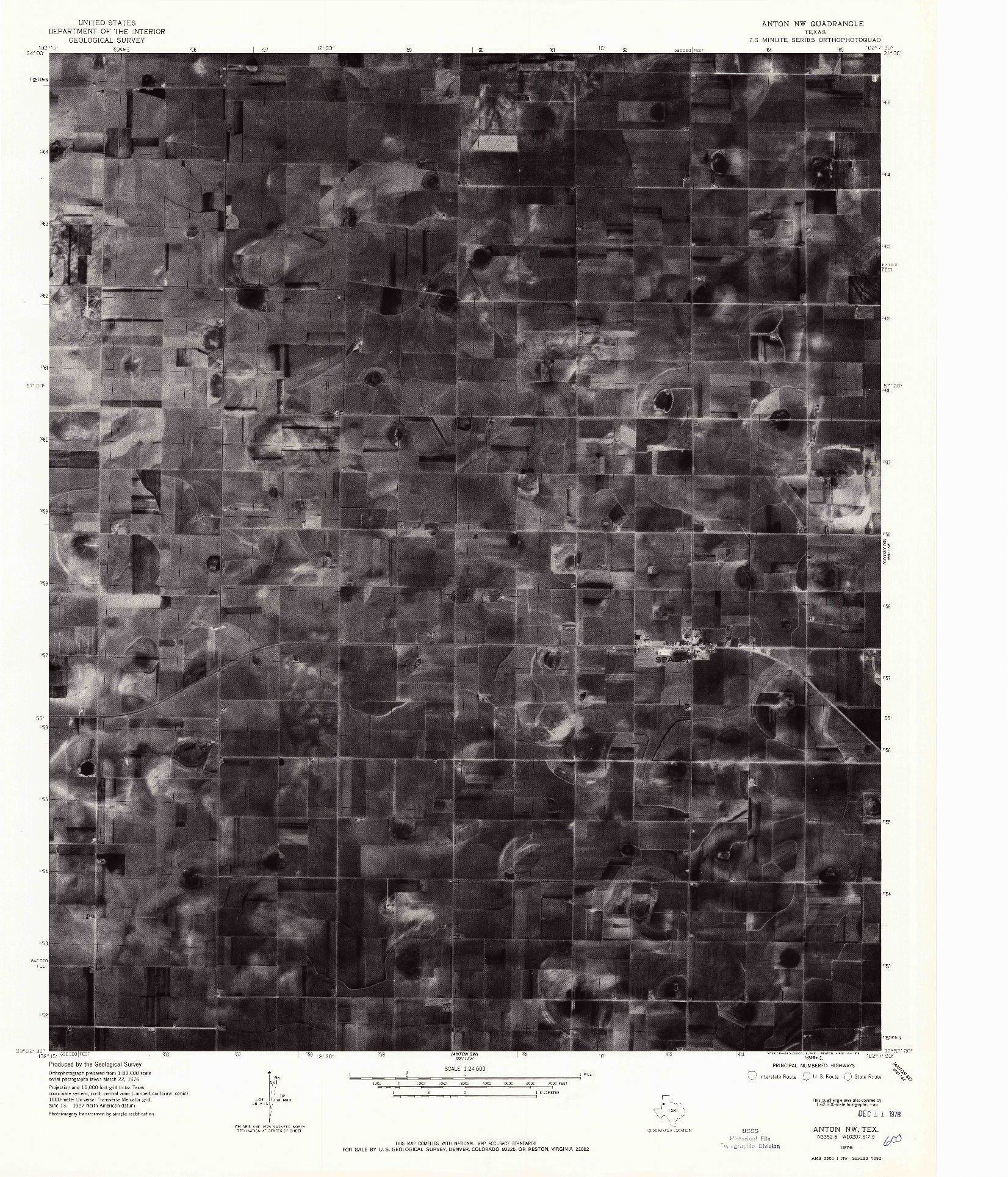 USGS 1:24000-SCALE QUADRANGLE FOR ANTON NW, TX 1976