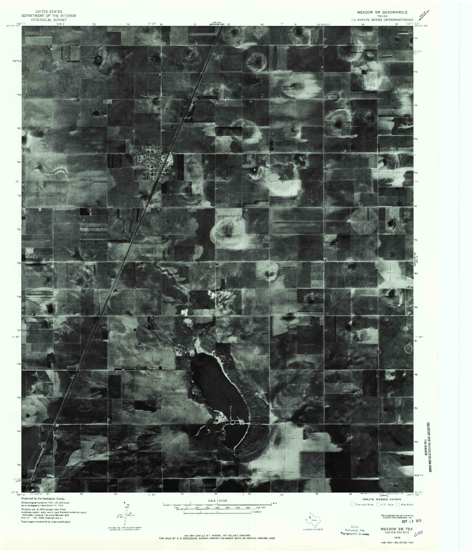 USGS 1:24000-SCALE QUADRANGLE FOR MEADOW SW, TX 1976