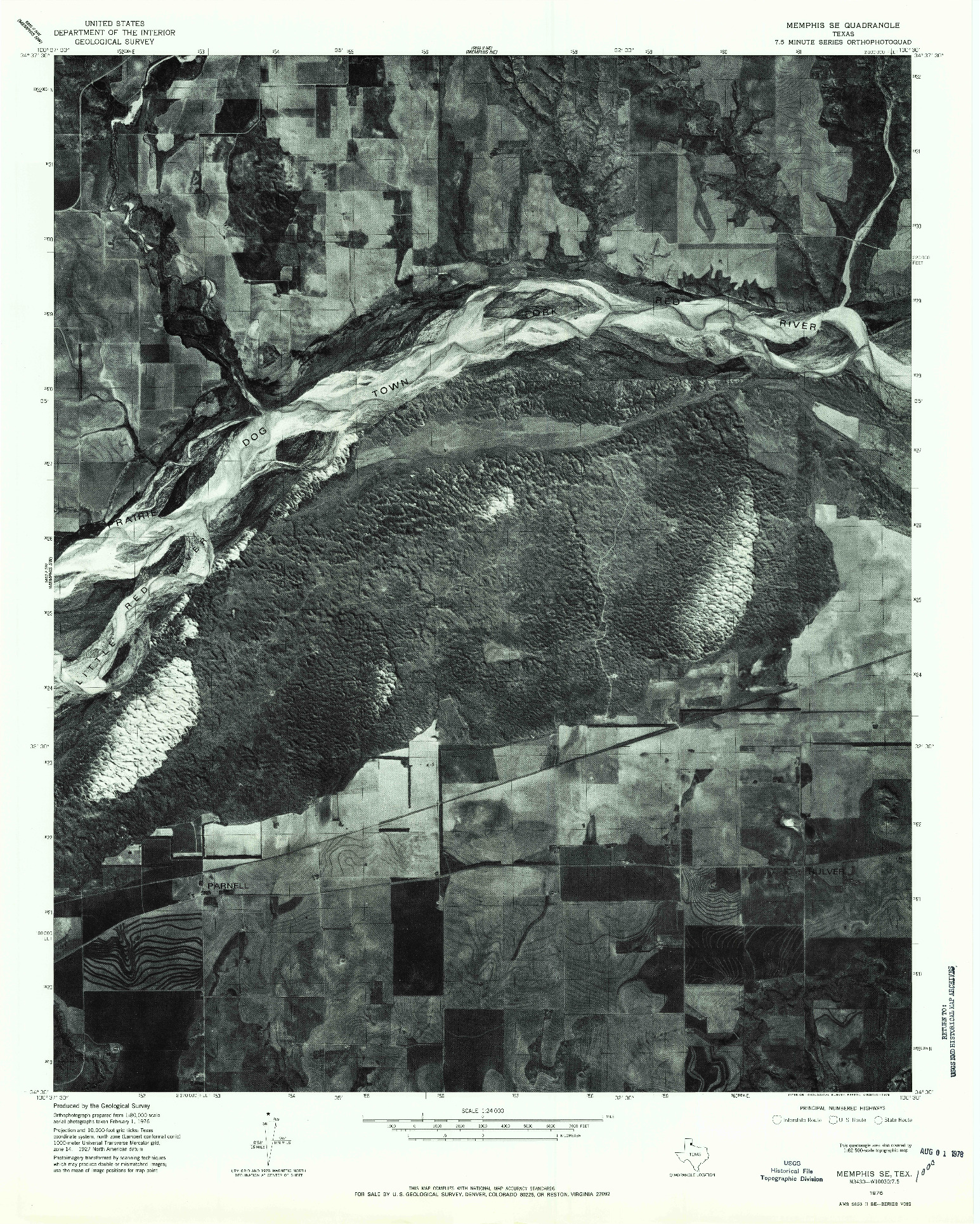 USGS 1:24000-SCALE QUADRANGLE FOR MEMPHIS SE, TX 1976