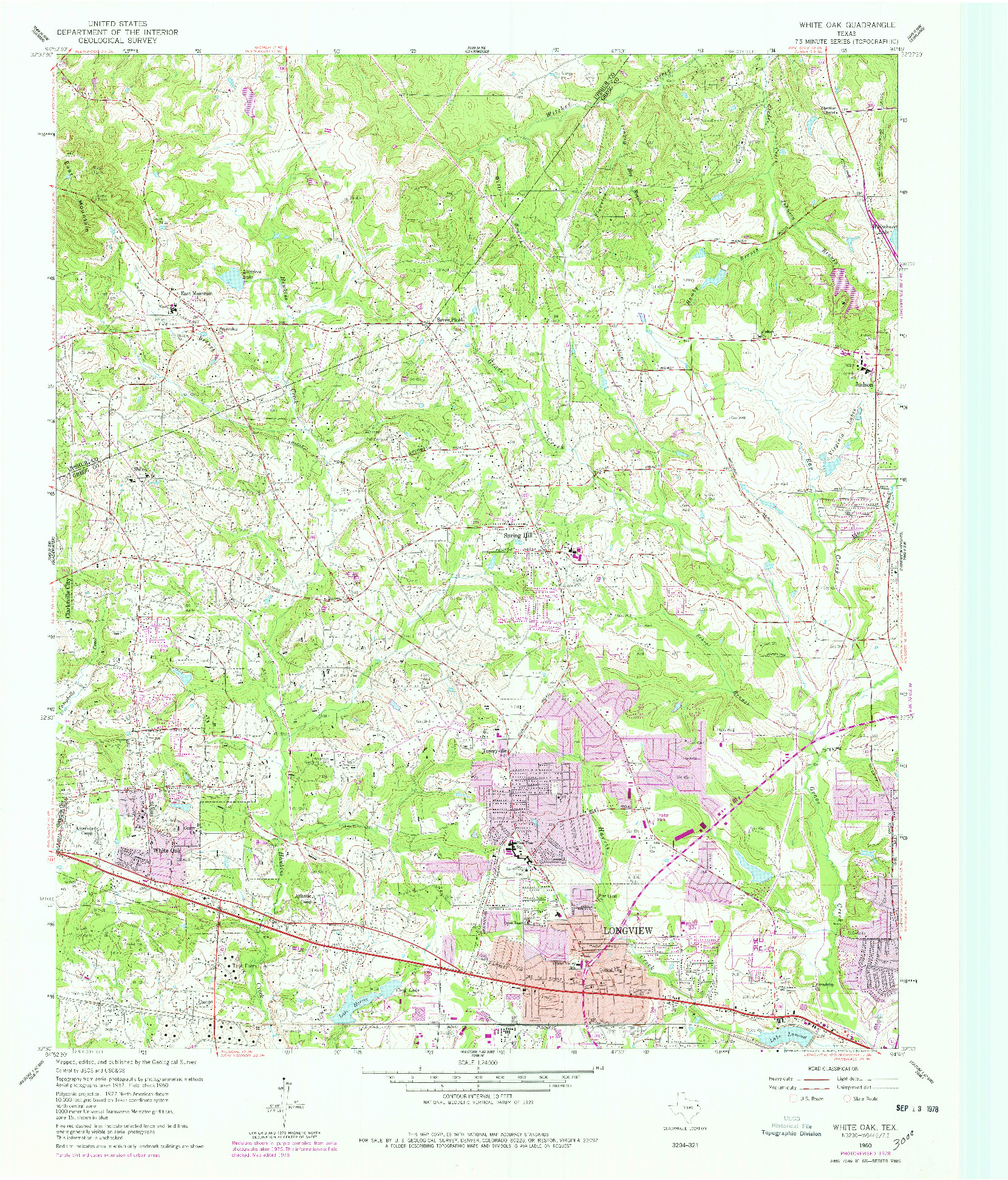 USGS 1:24000-SCALE QUADRANGLE FOR WHITE OAK, TX 1960