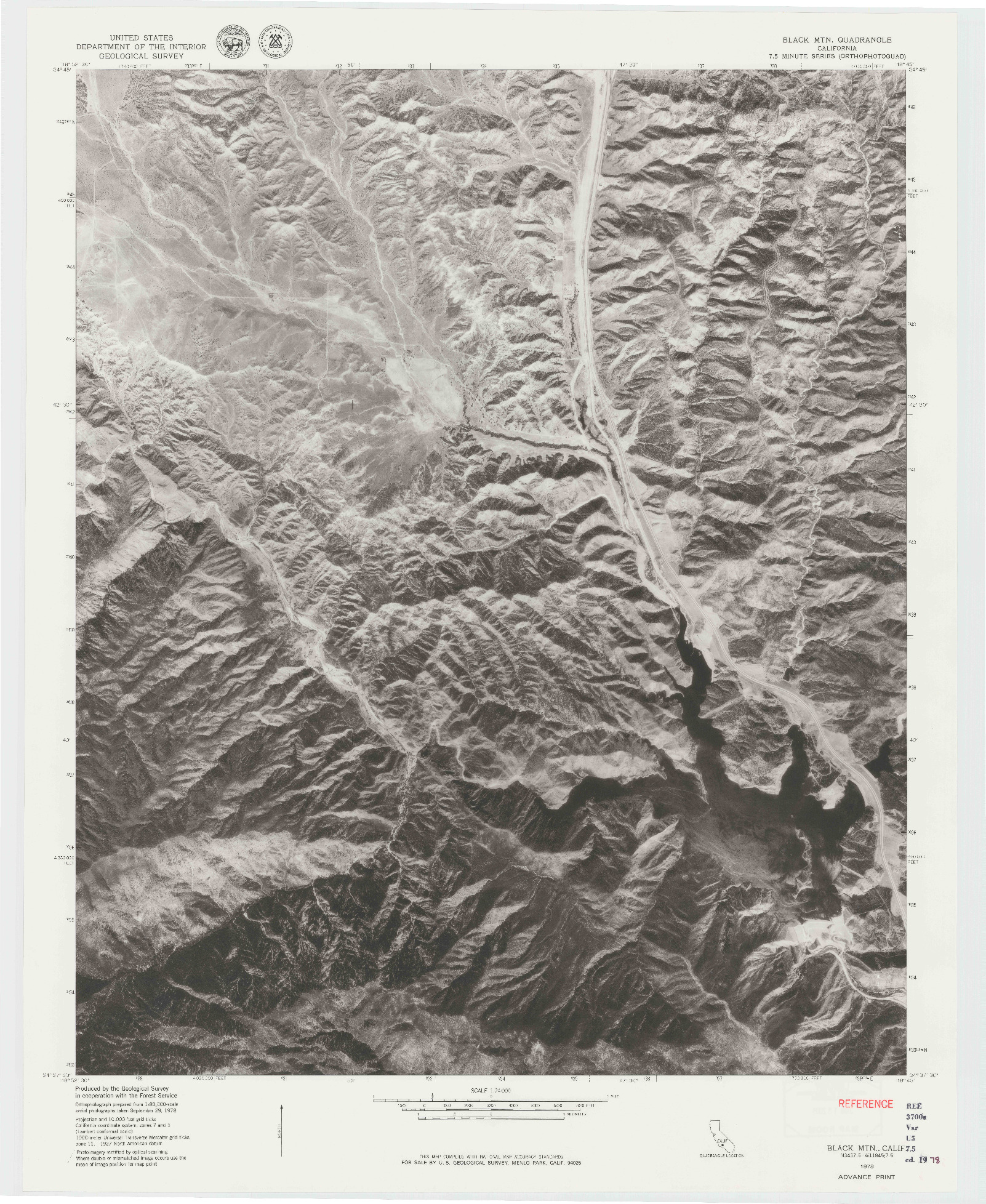 USGS 1:24000-SCALE QUADRANGLE FOR BLACK MTN, CA 1978