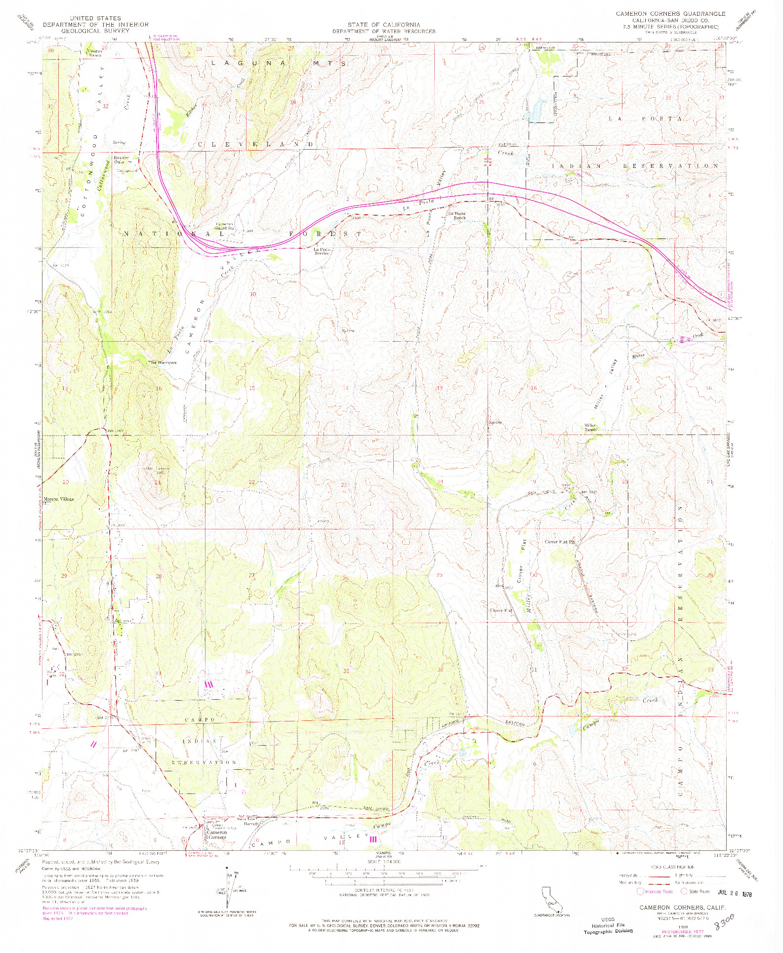 USGS 1:24000-SCALE QUADRANGLE FOR CAMERON CORNERS, CA 1959