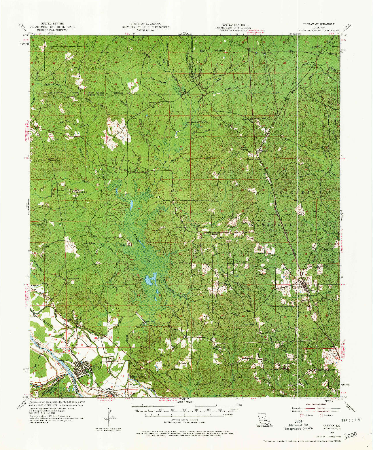 USGS 1:62500-SCALE QUADRANGLE FOR COLFAX, LA 1956