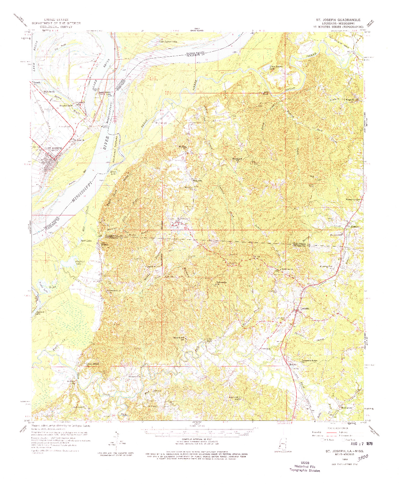 USGS 1:62500-SCALE QUADRANGLE FOR ST. JOSEPH, LA 1958