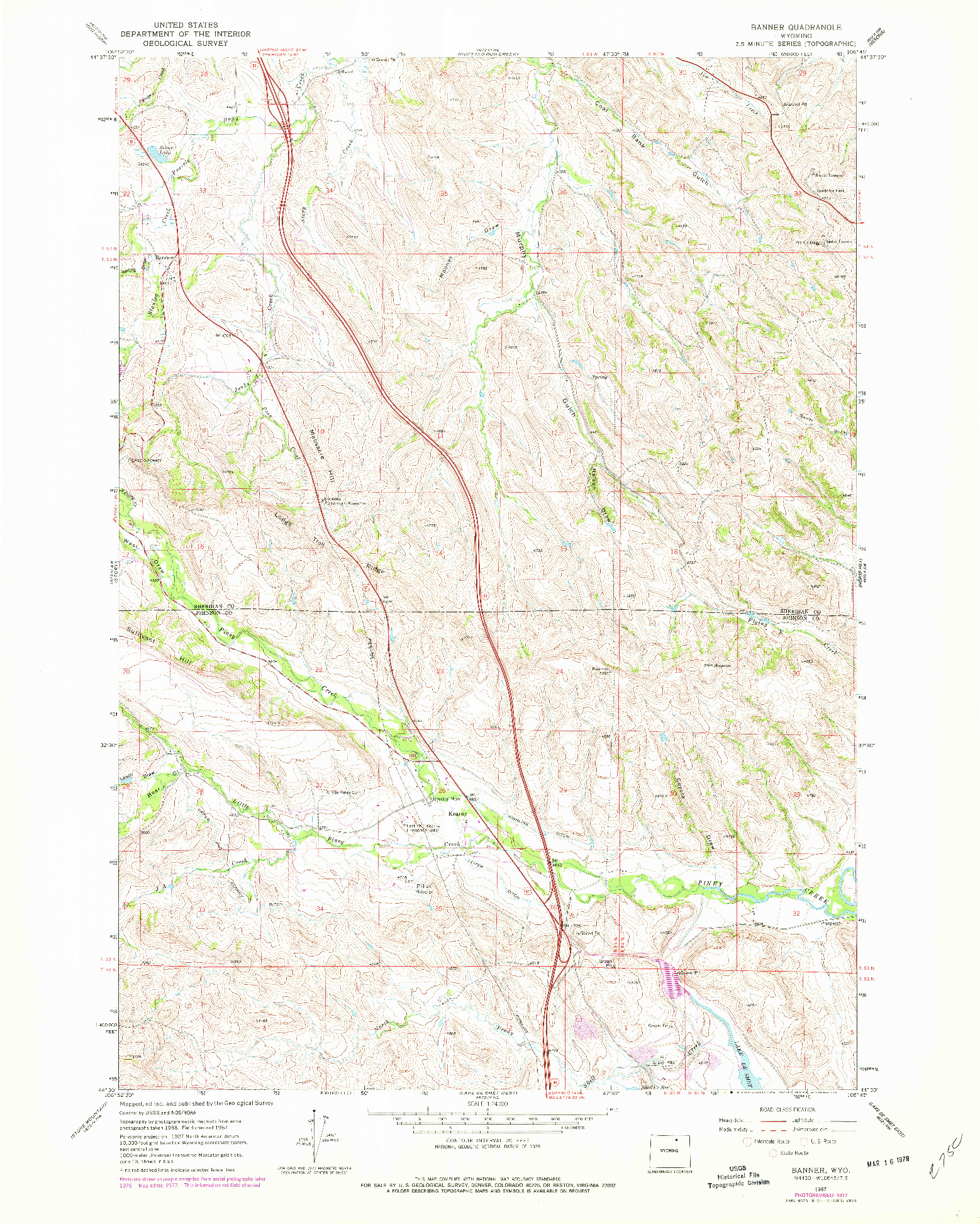 USGS 1:24000-SCALE QUADRANGLE FOR BANNER, WY 1967