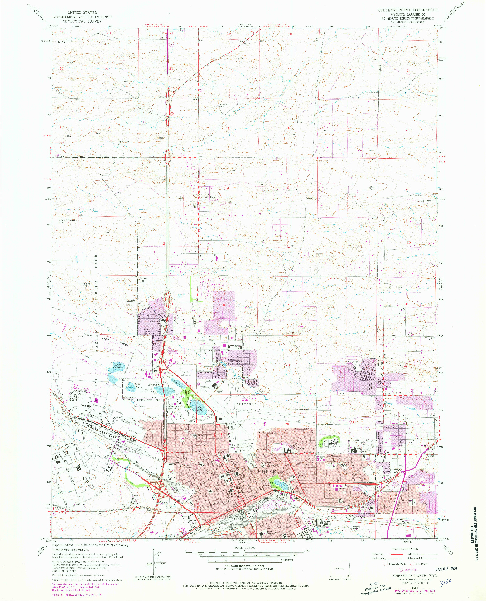 USGS 1:24000-SCALE QUADRANGLE FOR CHEYENNE NORTH, WY 1961
