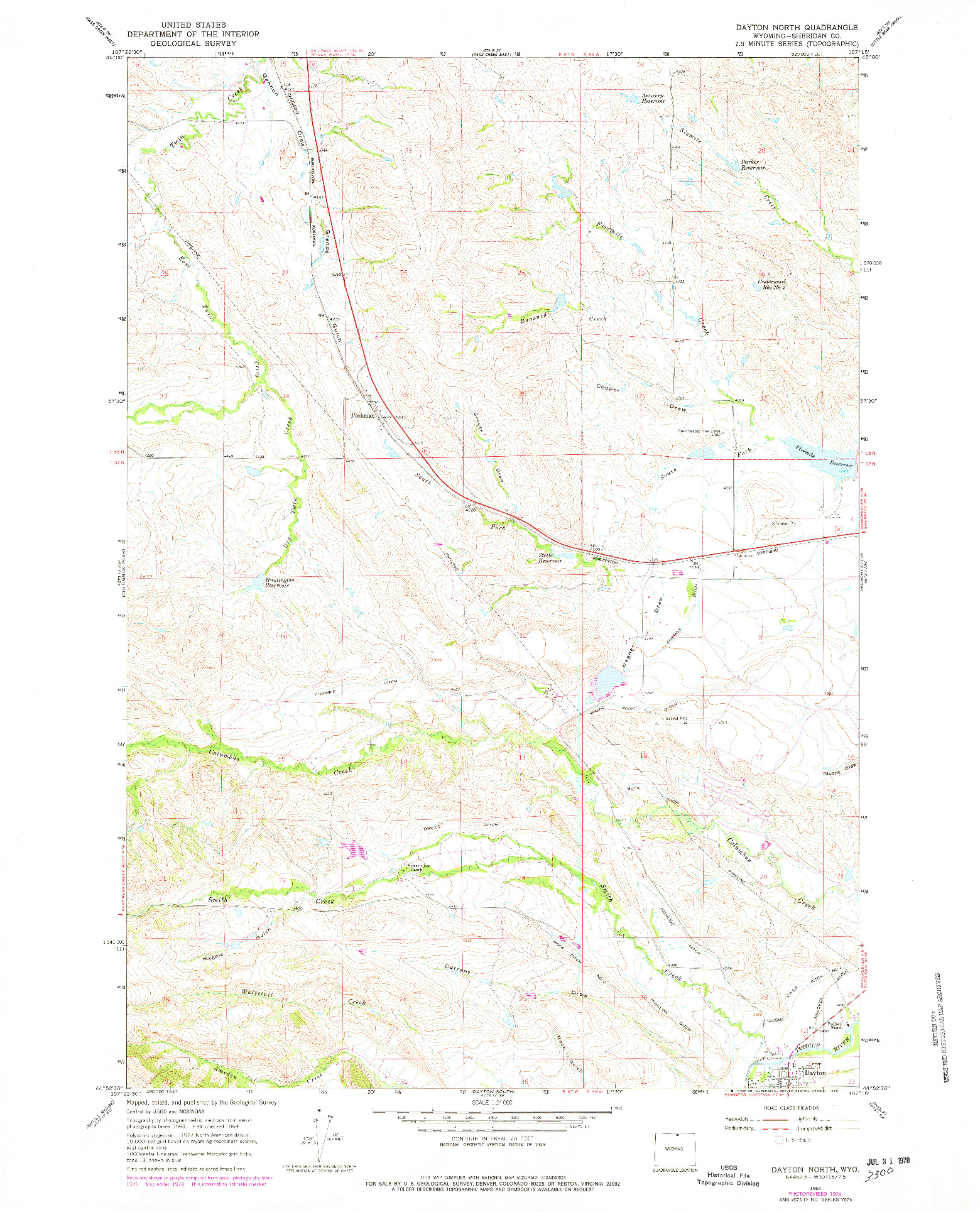 USGS 1:24000-SCALE QUADRANGLE FOR DAYTON NORTH, WY 1964