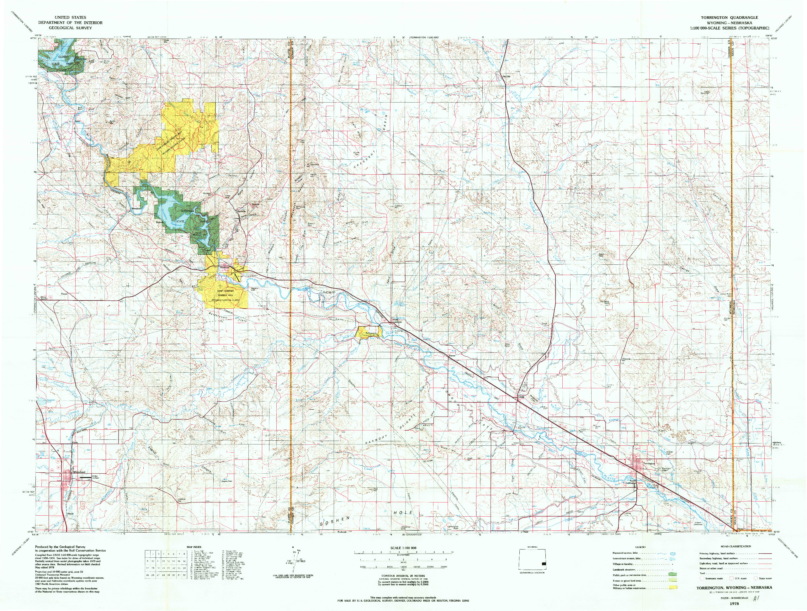 USGS 1:100000-SCALE QUADRANGLE FOR TORRINGTON, WY 1978
