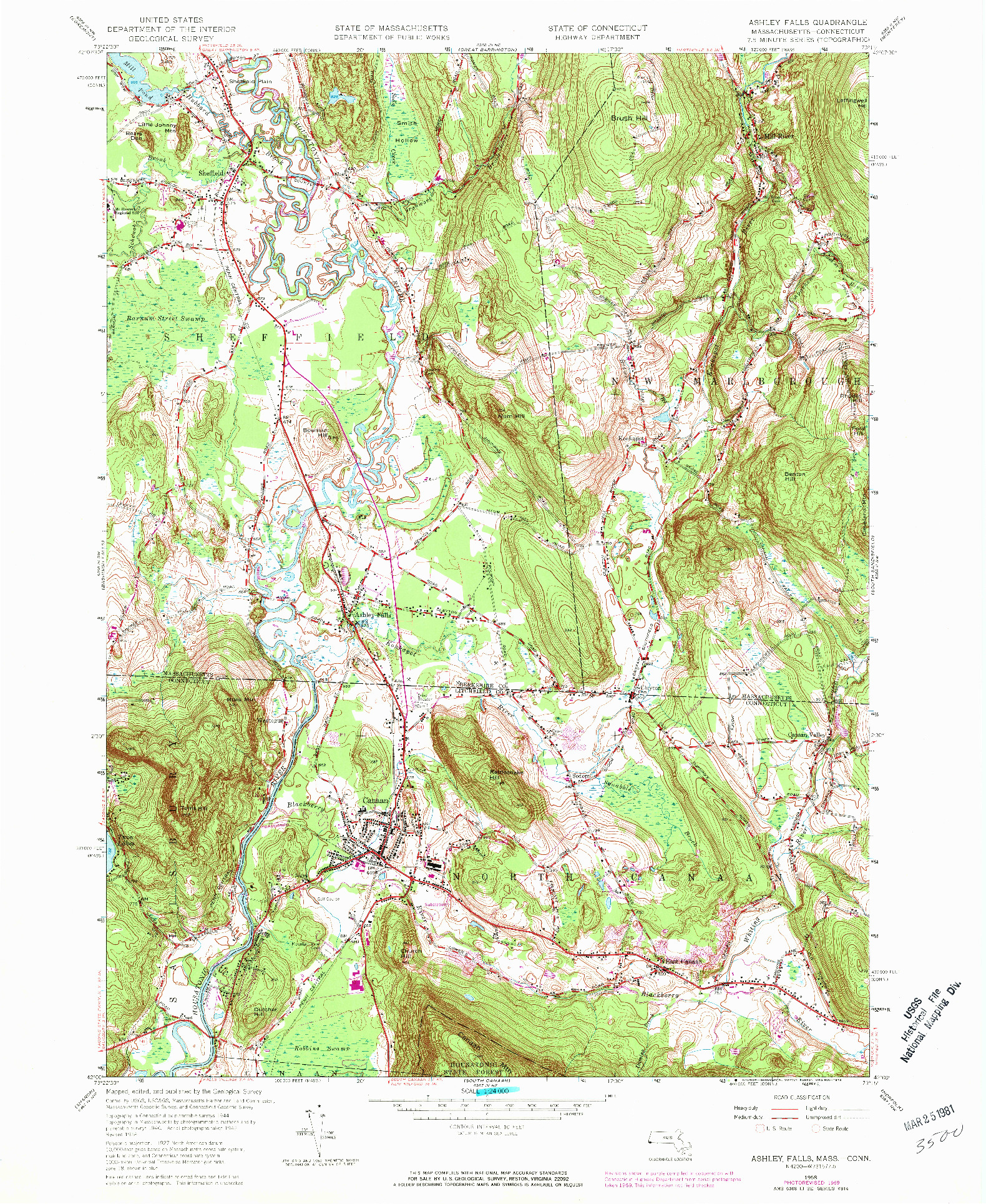 USGS 1:24000-SCALE QUADRANGLE FOR ASHLEY FALLS, MA 1958
