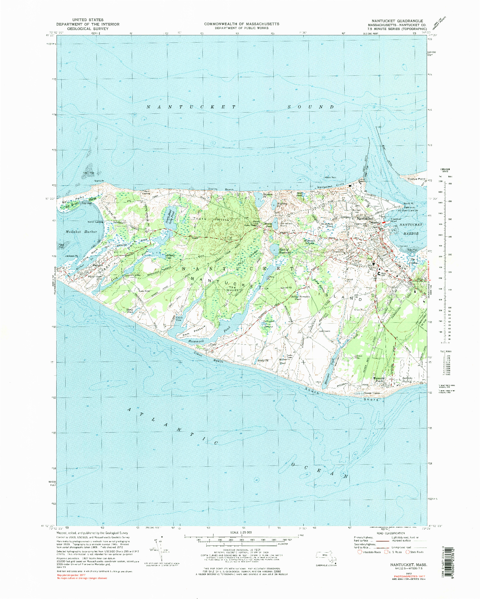 USGS 1:24000-SCALE QUADRANGLE FOR NANTUCKET, MA 1972