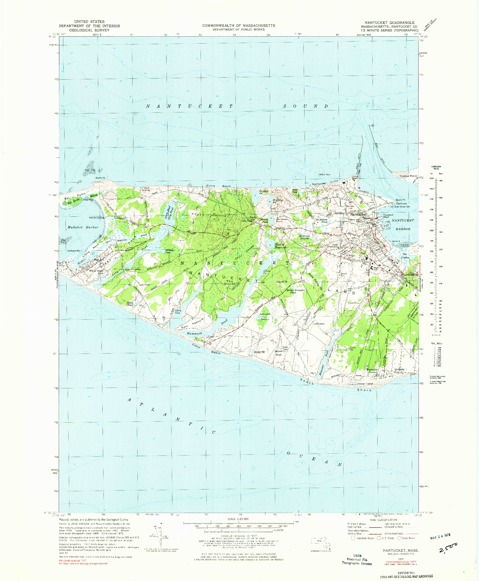 USGS 1:24000-SCALE QUADRANGLE FOR NANTUCKET, MA 1972