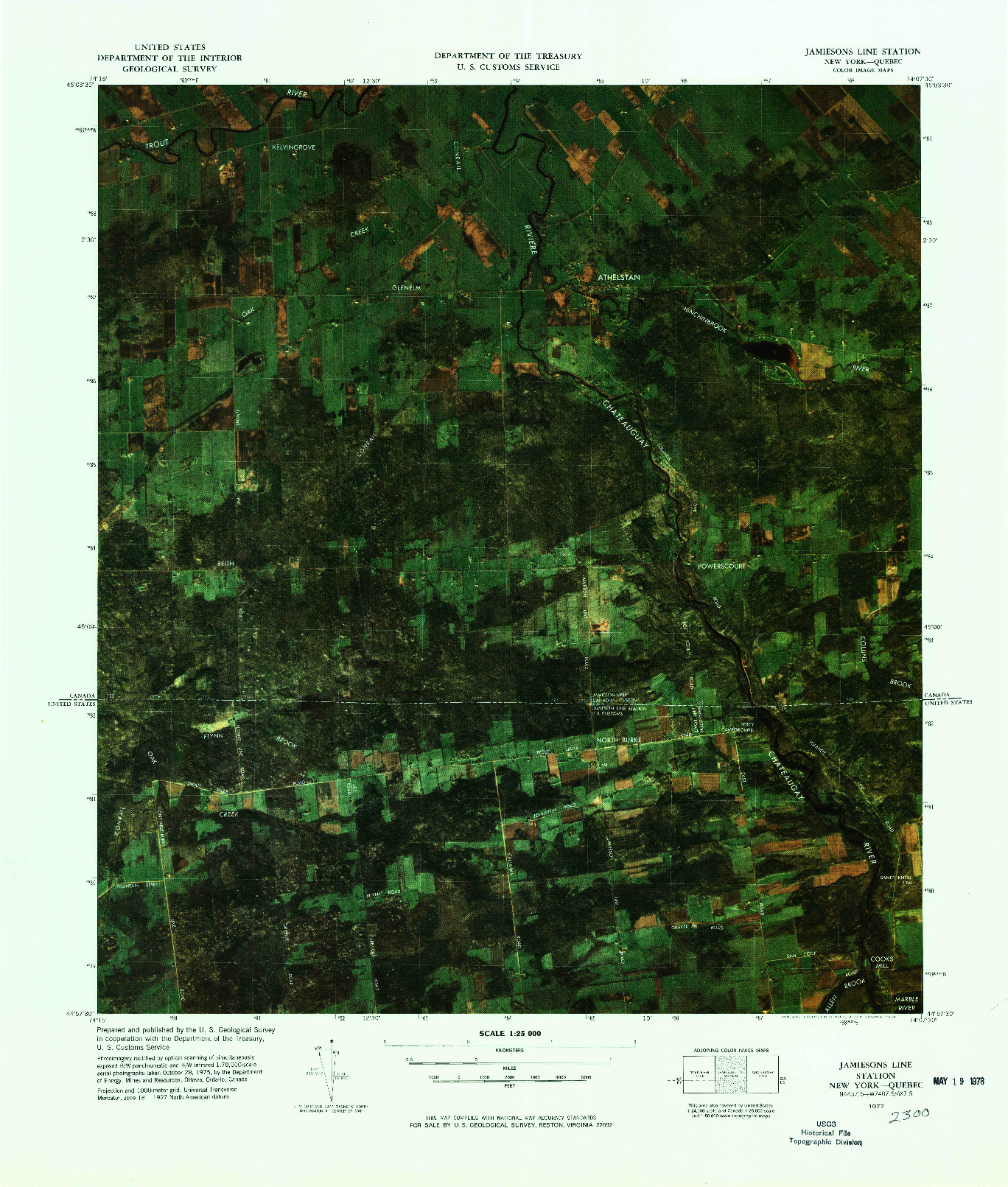 USGS 1:25000-SCALE QUADRANGLE FOR JAMIESONS LINE STATION, NY 1977