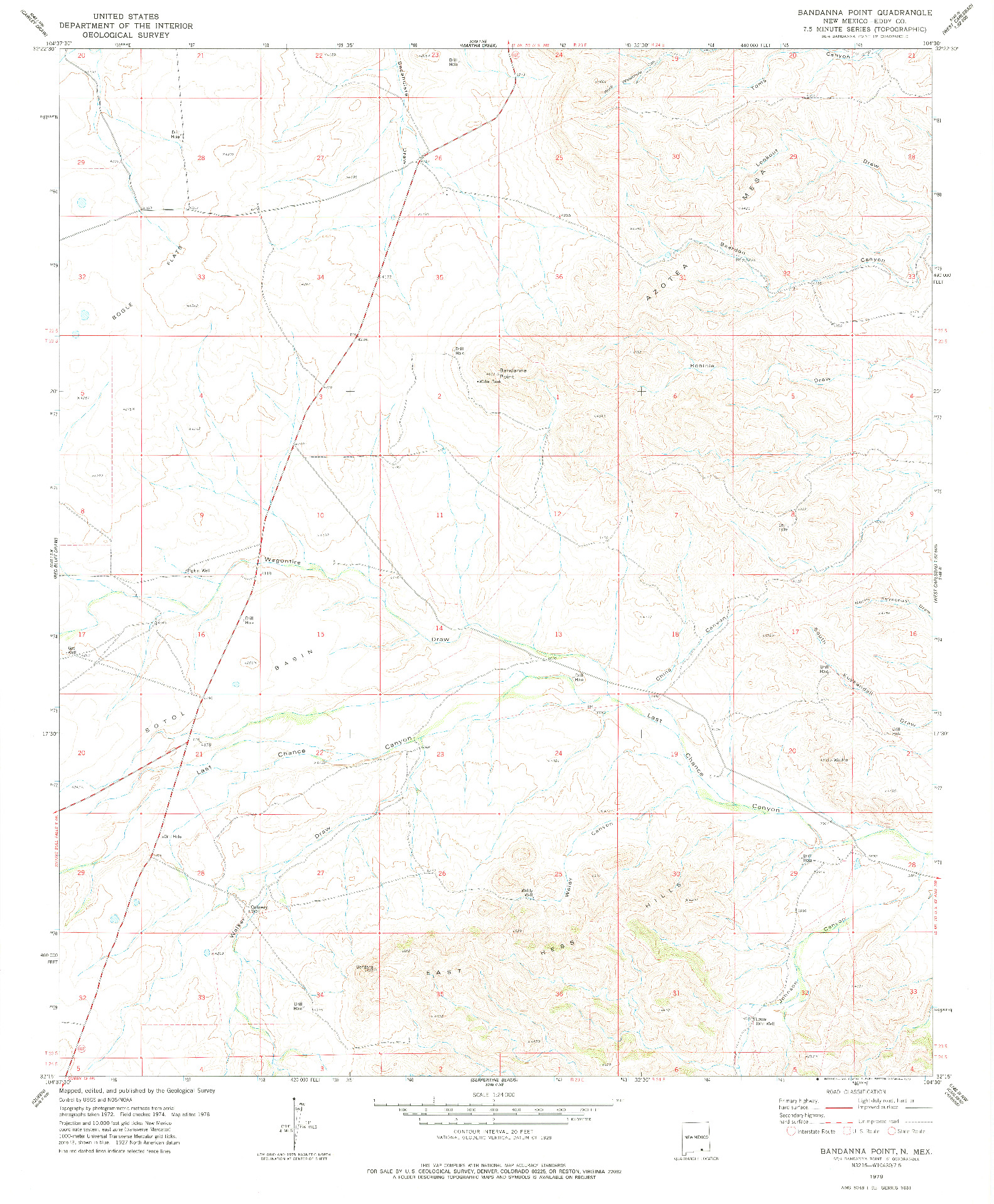 USGS 1:24000-SCALE QUADRANGLE FOR BANDANNA POINT, NM 1978