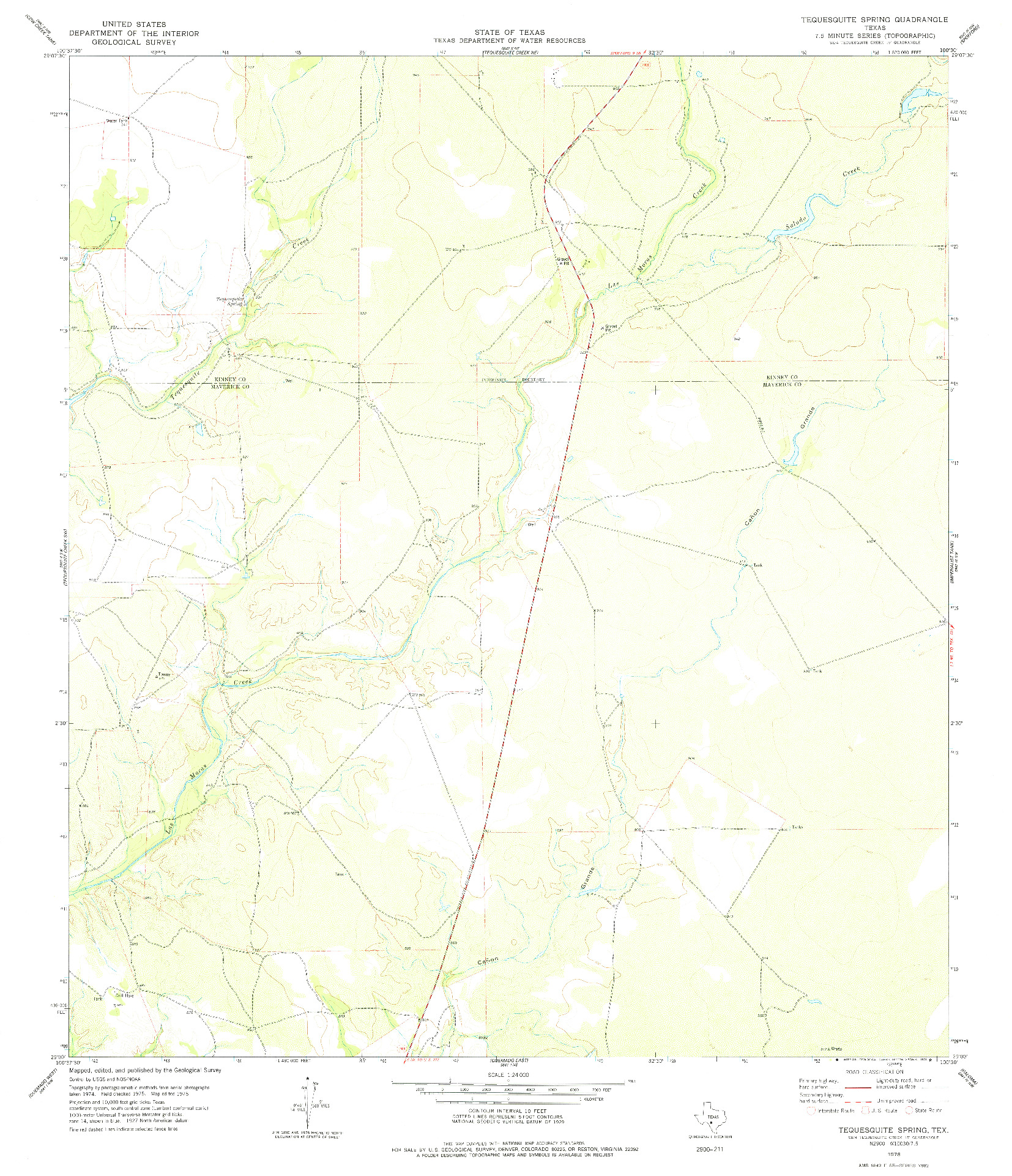 USGS 1:24000-SCALE QUADRANGLE FOR TEQUESQUITE SPRING, TX 1978