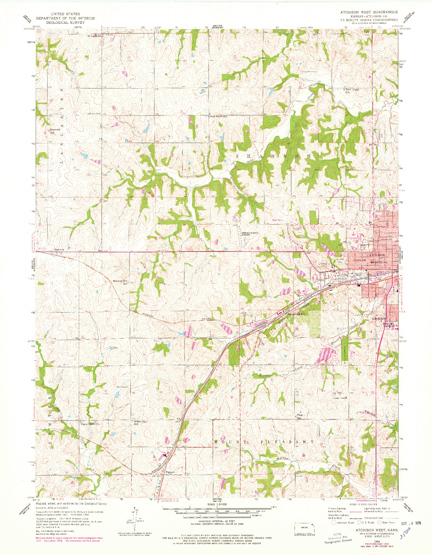 USGS 1:24000-SCALE QUADRANGLE FOR ATCHISON WEST, KS 1959