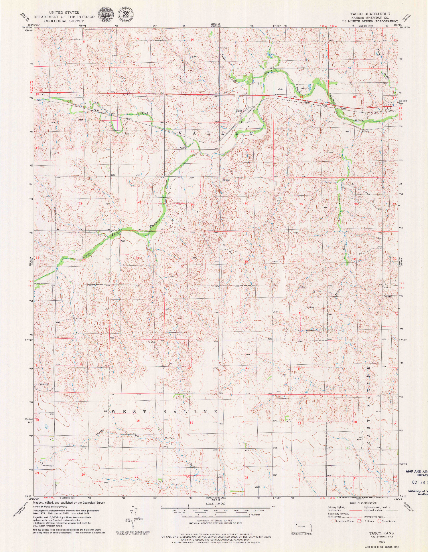 USGS 1:24000-SCALE QUADRANGLE FOR TASCO, KS 1979